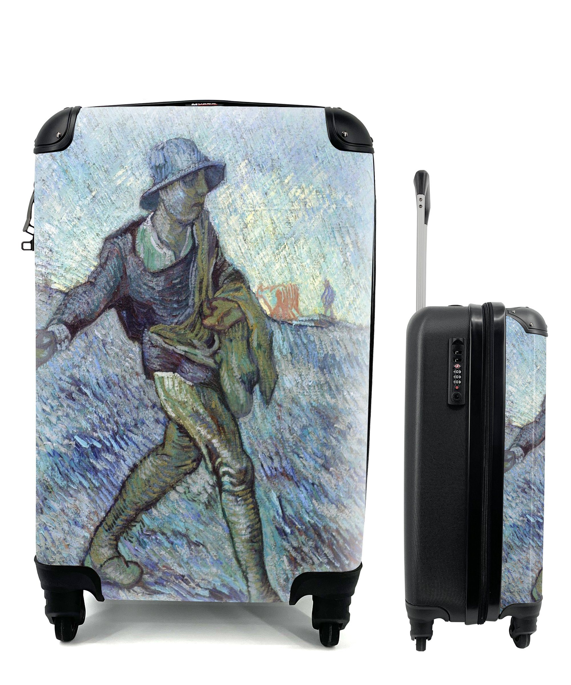 MuchoWow Handgepäckkoffer Der Sämann (nach Millet) - Vincent van Gogh, 4 Rollen, Reisetasche mit rollen, Handgepäck für Ferien, Trolley, Reisekoffer