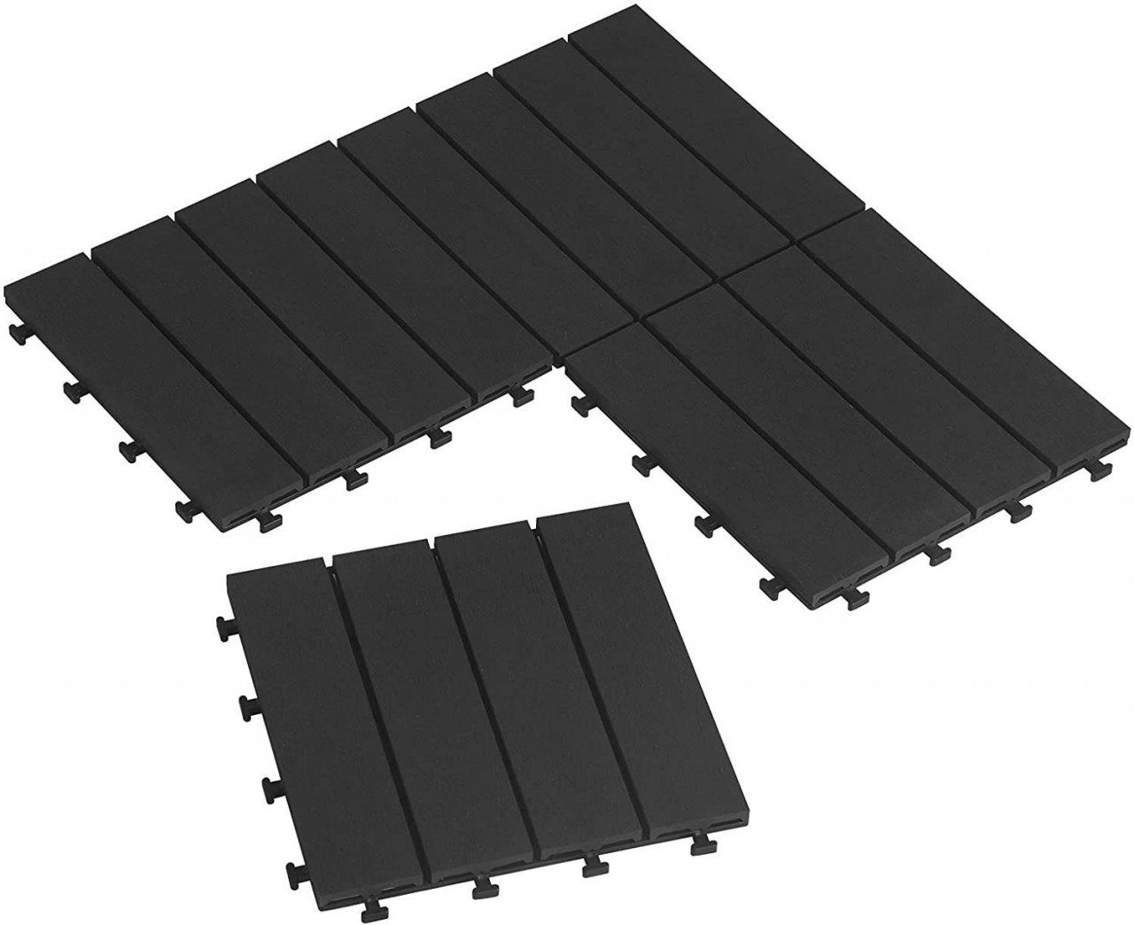 12 Stück / 2 m² Terrassendielen Holz-Optik 30x60cm EUGAD Terrassenfliesen Klickfliese WPC Bodenbelag Braun Fliese Bodenfliese mit klicksystem,Einfach zu installieren
