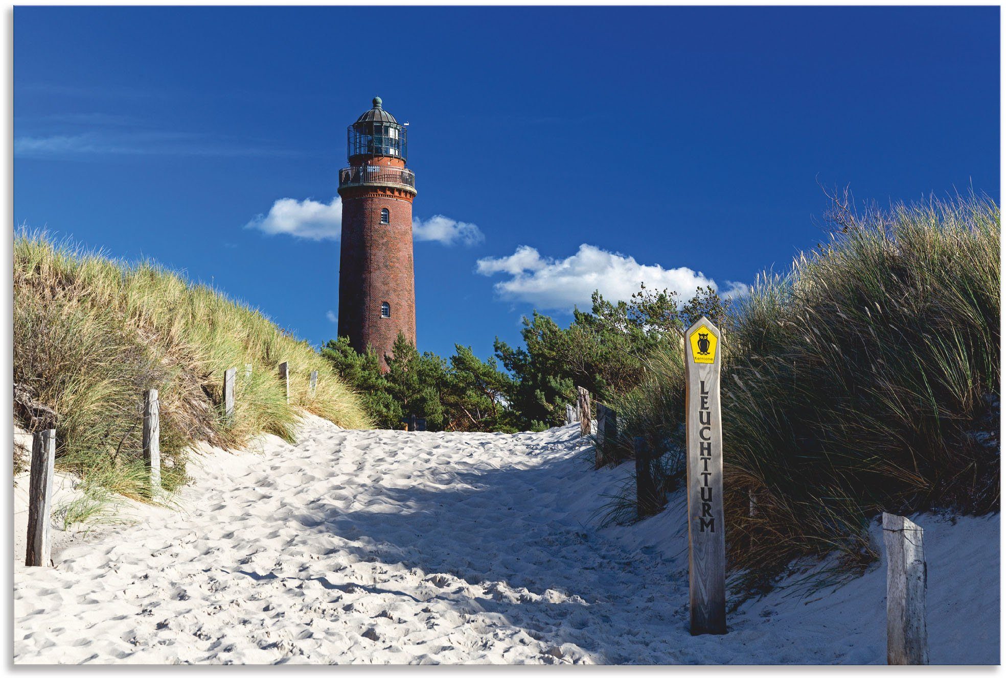 Prerow, in Poster (1 oder St), Artland Leinwandbild, Wandaufkleber Wandbild Leuchtturm Alubild, Größen als versch. Gebäude