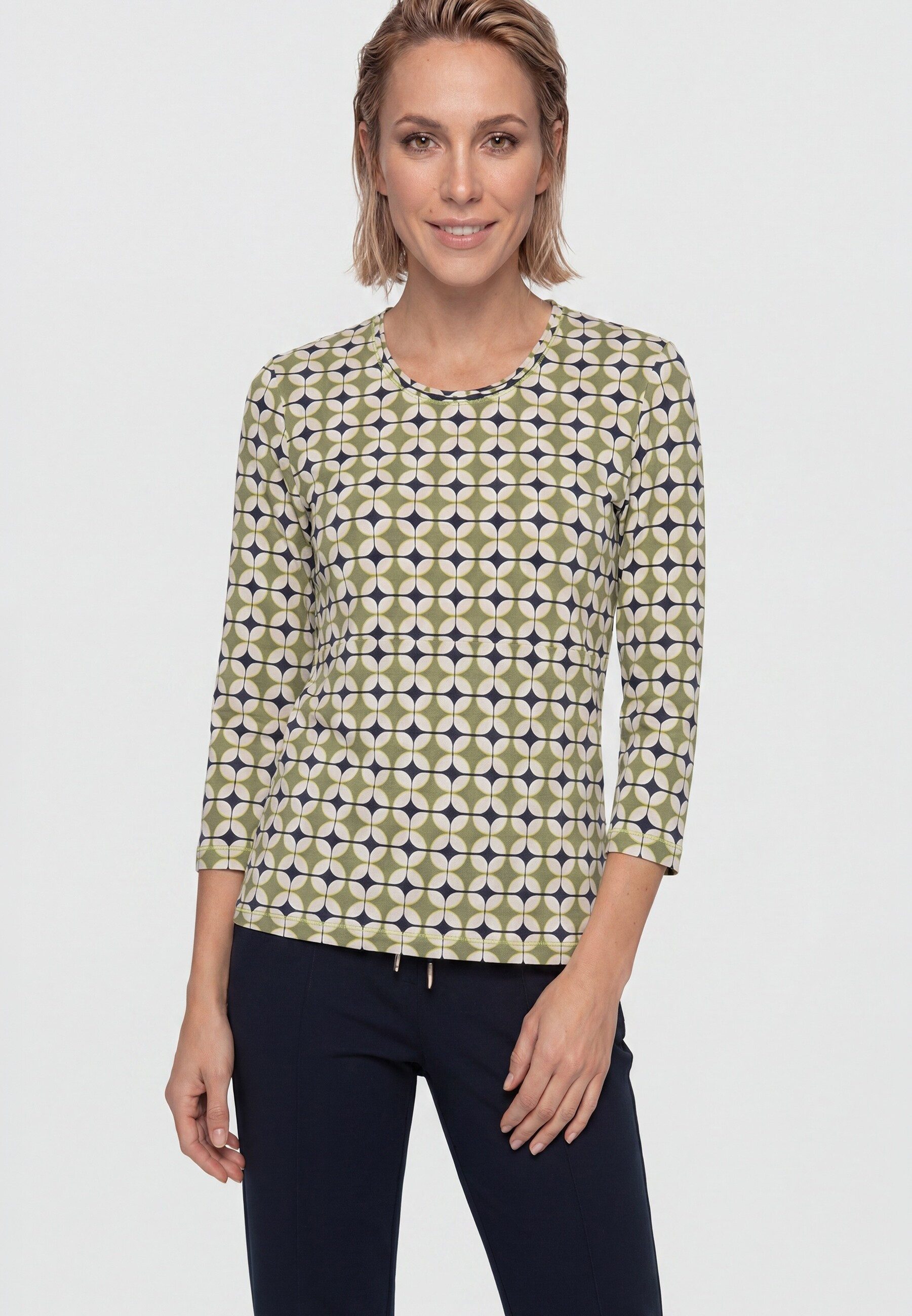 Olsen T-Shirt Shirt mit Allover-Dessin