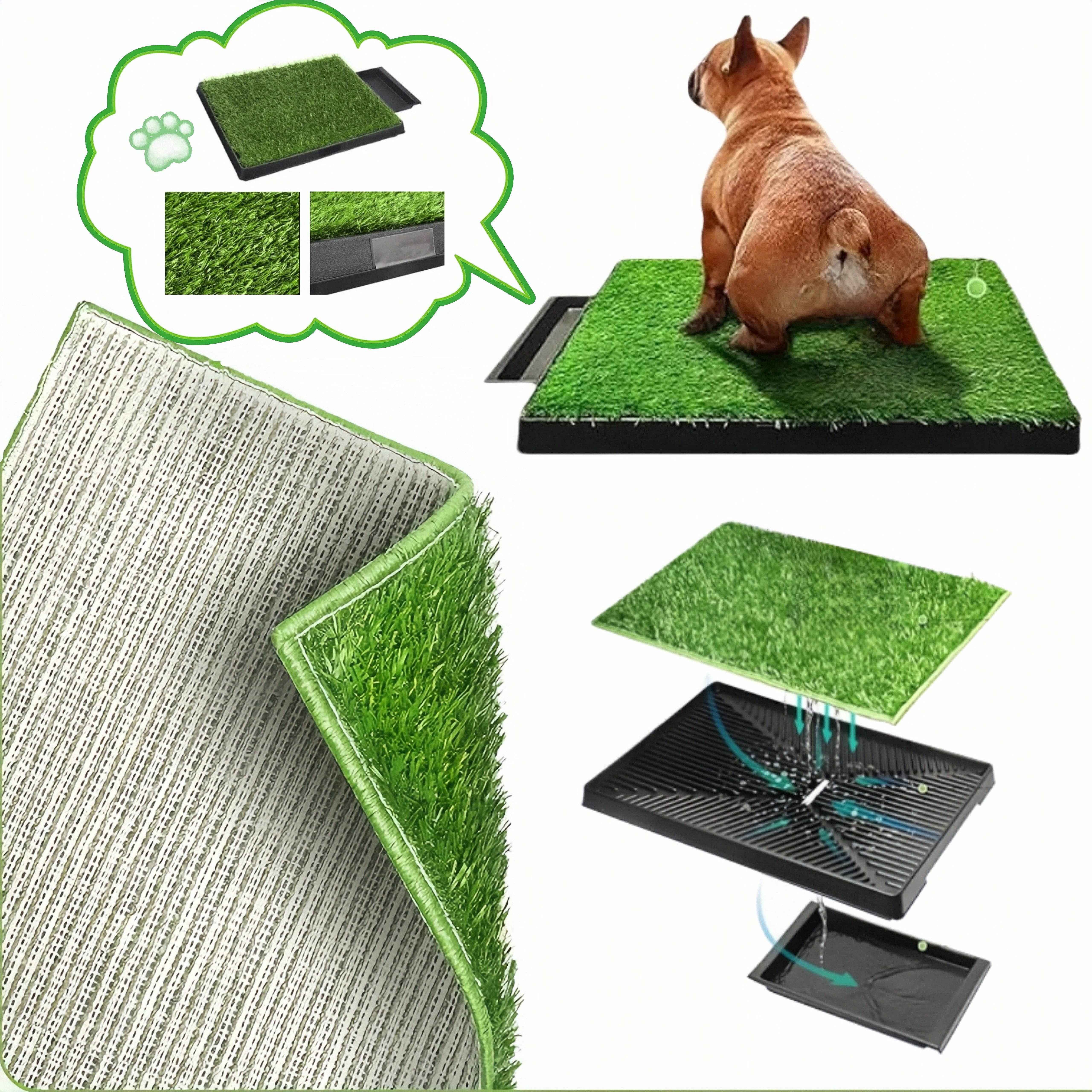 Hundetoilette Hundeklo mit Tablett Kunstrasen Gras Indoor Haustiere WC