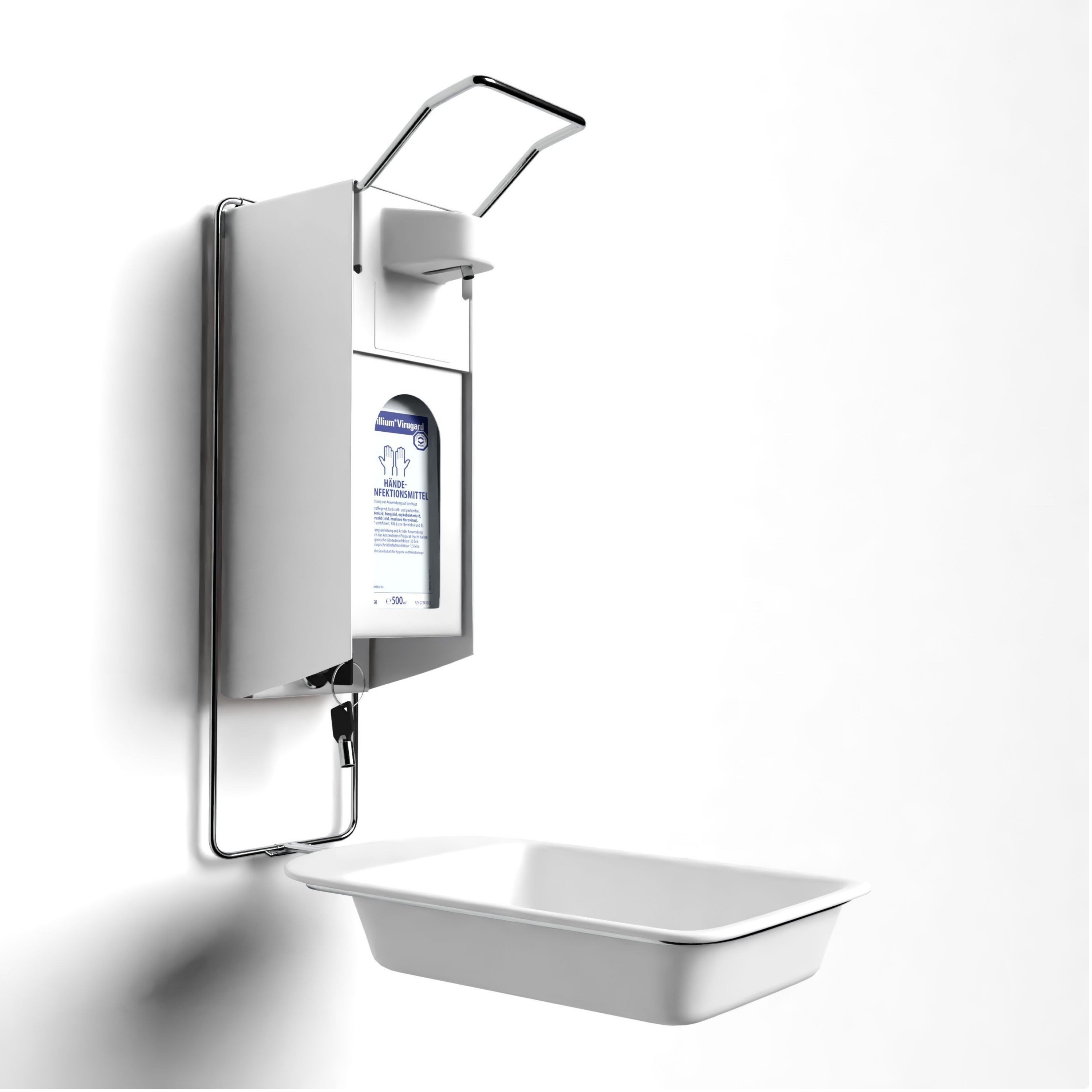 Horn Medical Horn Medical Spender Komplett-Set mit 500ml Sterillium Virugard Hand-Desinfektionsmittel (Spar-Set, [- hochwirksame Desinfektionslösung, Inkl. Diebstahlsicherung & Fußbodenschutz)