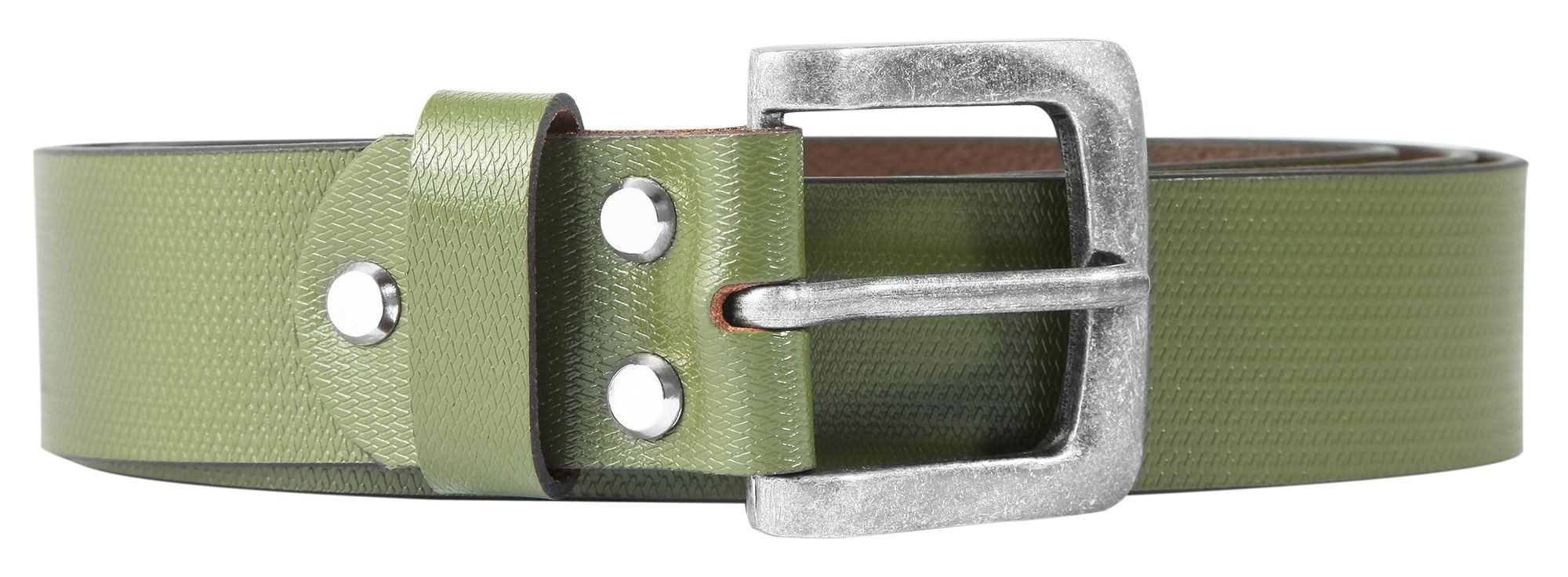 Leonardo Verrelli Ledergürtel hochwertiges Echt Leder, dunkelgrün 90 cm - 130 cm (Bundweite)