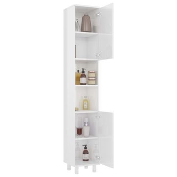 DOTMALL Badezimmer-Set Badezimmerschrank Hochglanz-Weiß 30x30x179 cm Holzwerkstoff