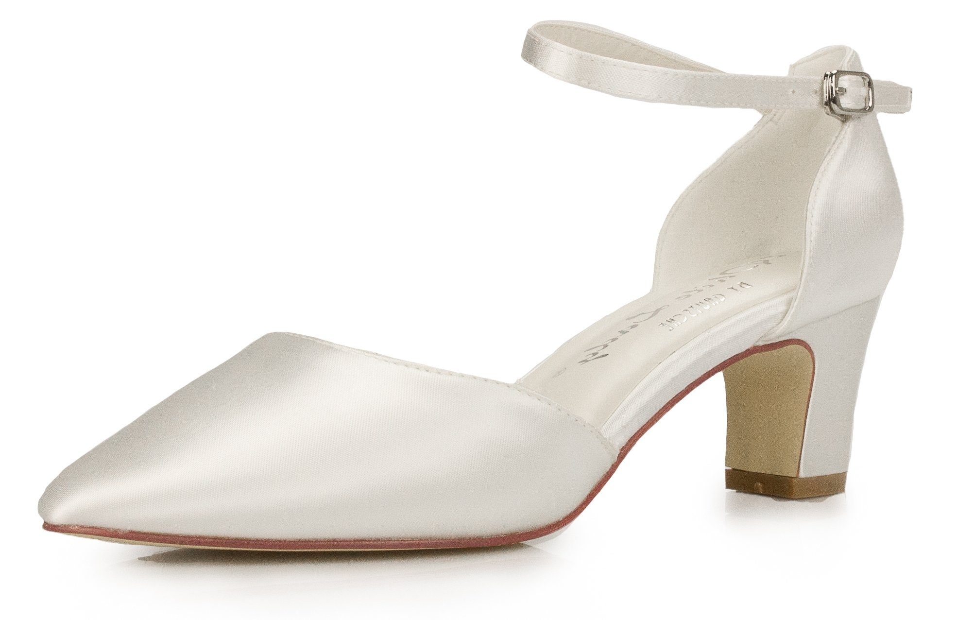 einfärbbarer - ivory White Satin 700 Lady Brautschuh Pumps