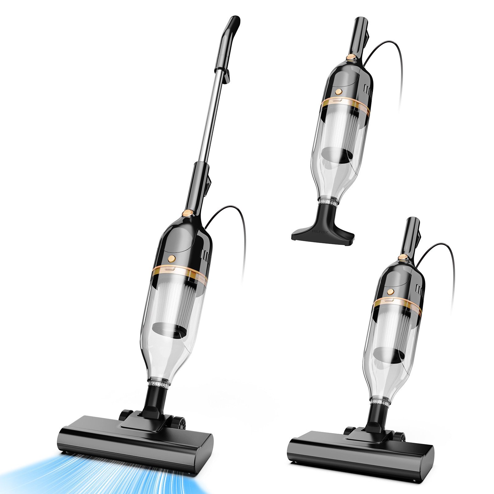 INSE Stielstaubsauger R7, 600 W, beutellos, Leichtgewicht,kabelgebunden,600W Hochleistungsmotor