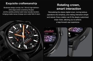 Aliwisdom Smartwatch (1,36 Zoll, Android, iOS), Bluetooth,Intelligente Benachrichtigungen,Wasserdicht Fitness Tracker