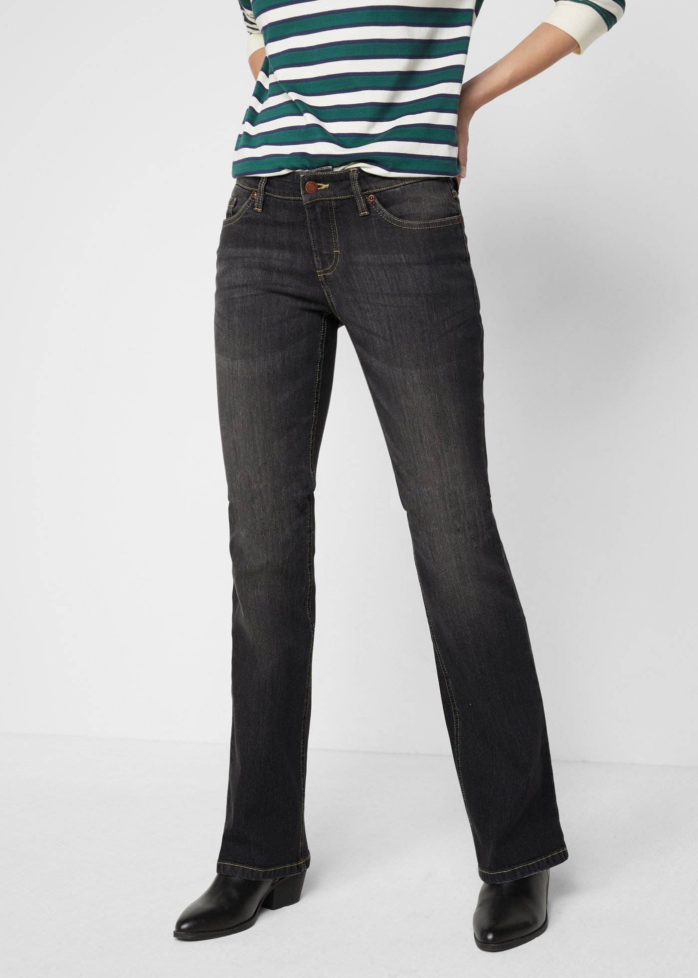 bonprix Bootcut-Jeans im Five-Pocket Style und dezentem Used-Look günstig online kaufen