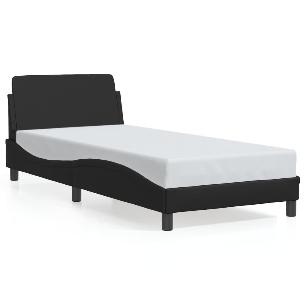 vidaXL Bett Bettgestell "Dover" Schwarz 90x190 cm Kunstleder günstig online kaufen