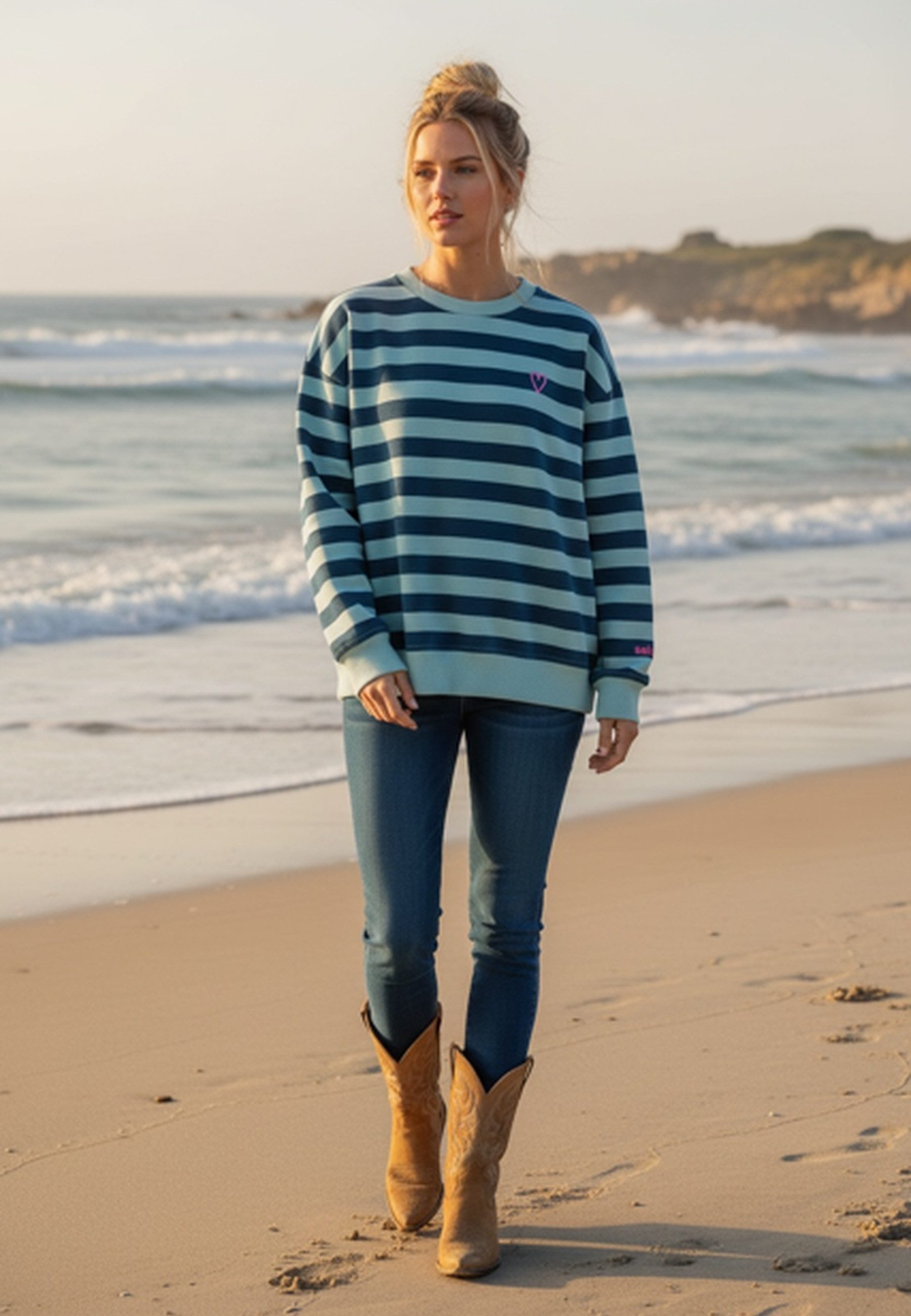 salzhaut Sweatshirt VEERMASTER Damen Relaxed-Fit Stylischer Pullover – locker, gemütlich und nordischer Charme pur!