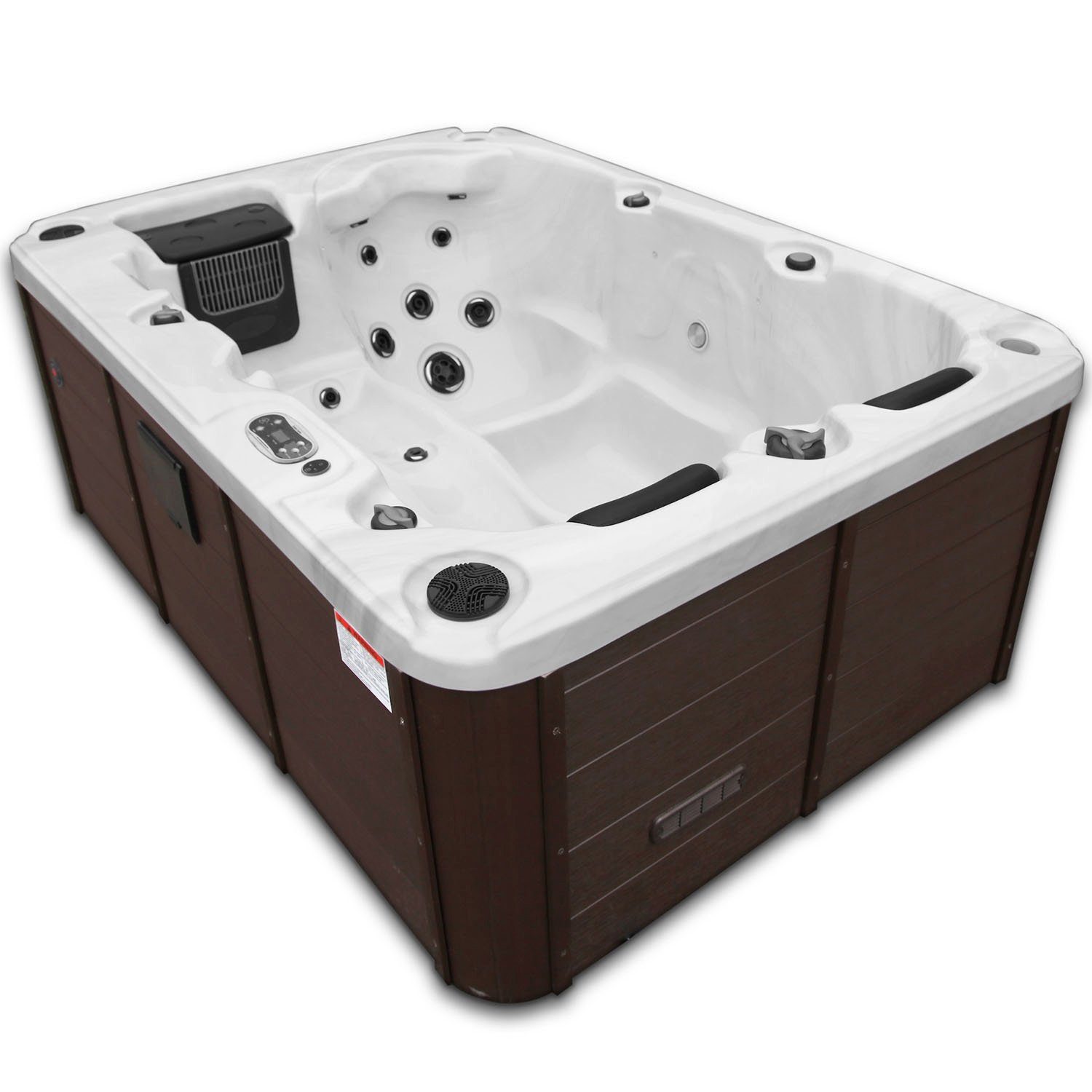 Canadian Spa GmbH Whirlpool Montreal UV, Aufstellbecken, Steckdosen fertig (Plug-and-Play), 213 cm x 150 cm, für 3 Personen, Inkl. UV & Ozon, Plug & Play-Funktion