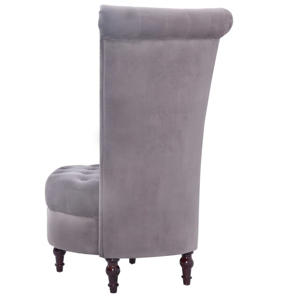 vidaXL Sessel Stuhl mit Rückenlehne (1-St) Samt Grau hoher