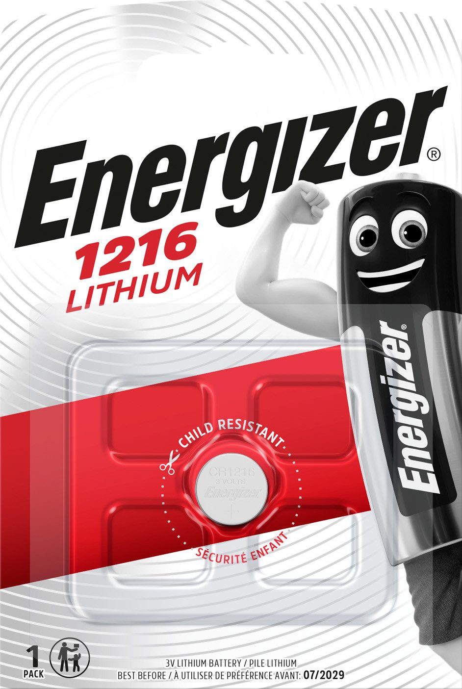 Energizer Energizer Batterie Lithium, Knopfzelle, CR1216, 3V Electronics, Retai Knopfzelle, (3,0 V)