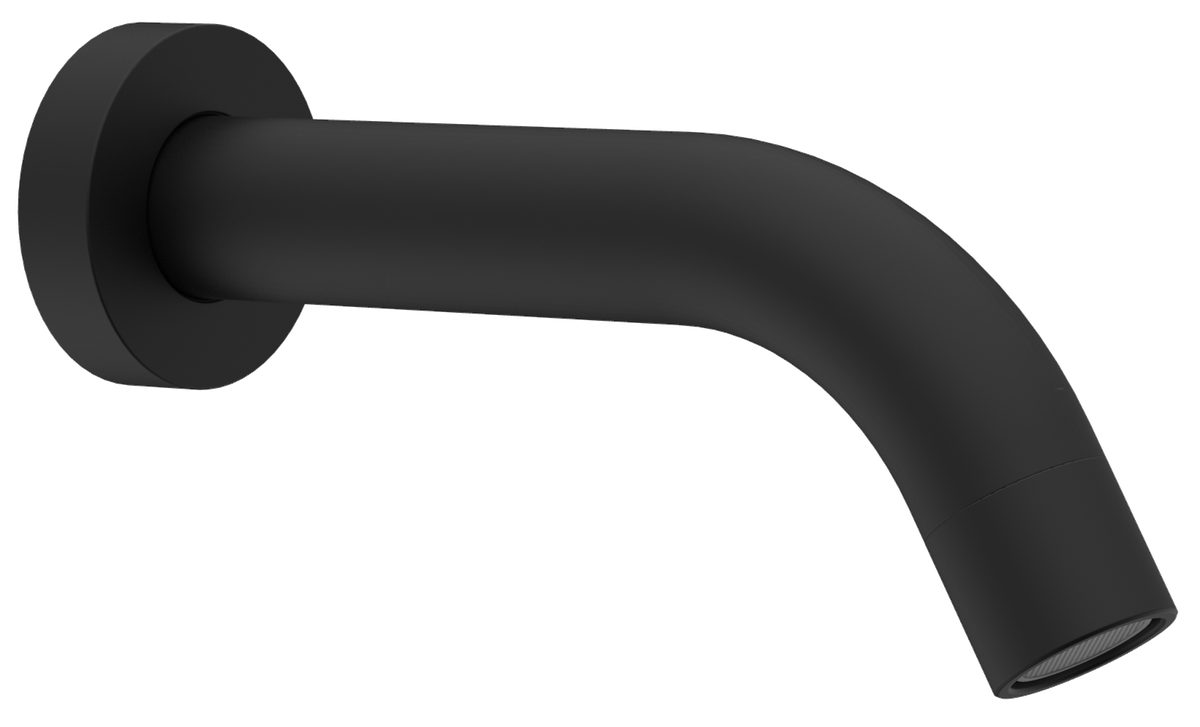 Sapho Wannenarmatur Wand-Auslauf, rund, 174 mm, schwarz matt Sapho-BO512