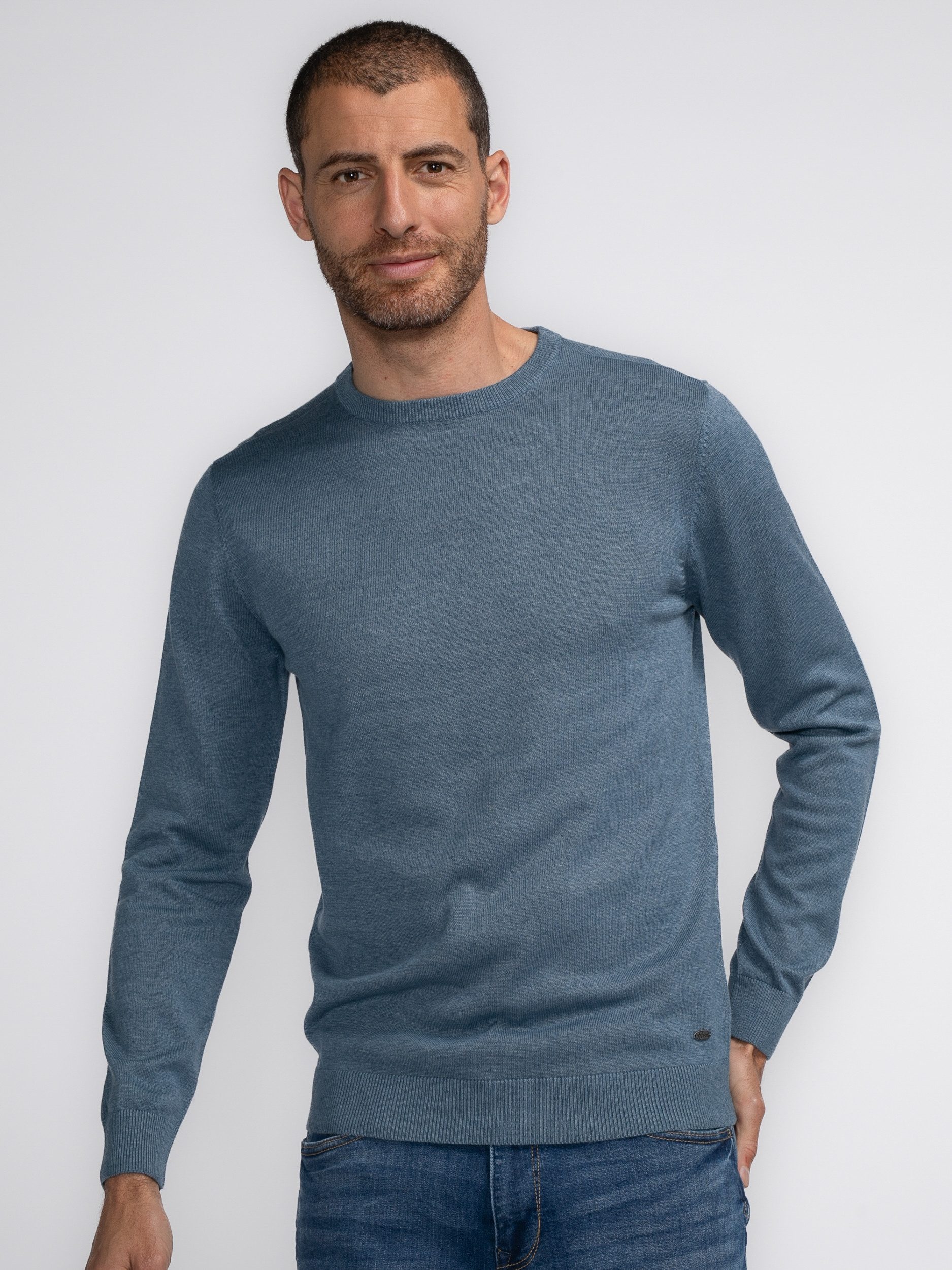 Rundhalspullover Men Knitwear Round Neck Basic
