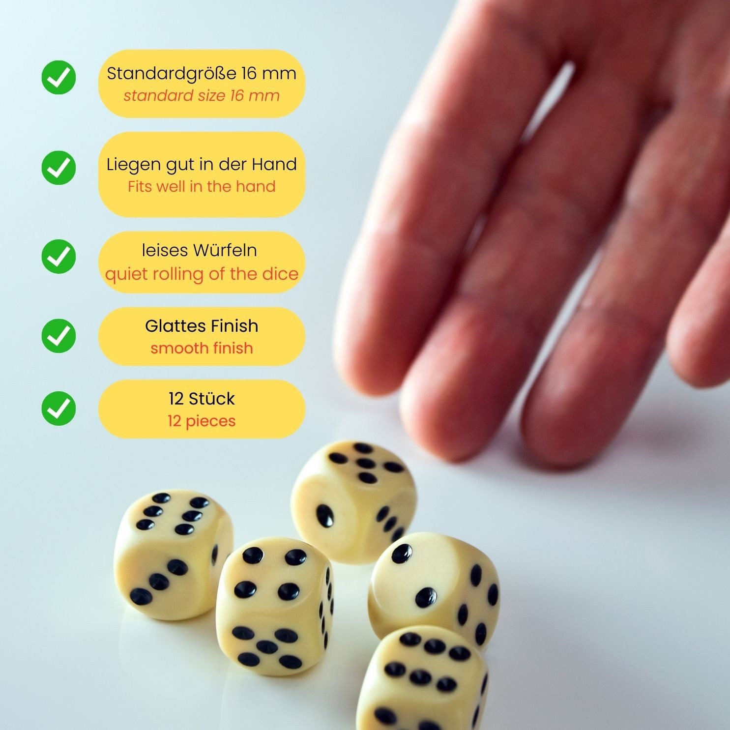GICO Spielesammlung Augenwürfel -Standard Spielwürfel aus PVC 12 Stück - 5955