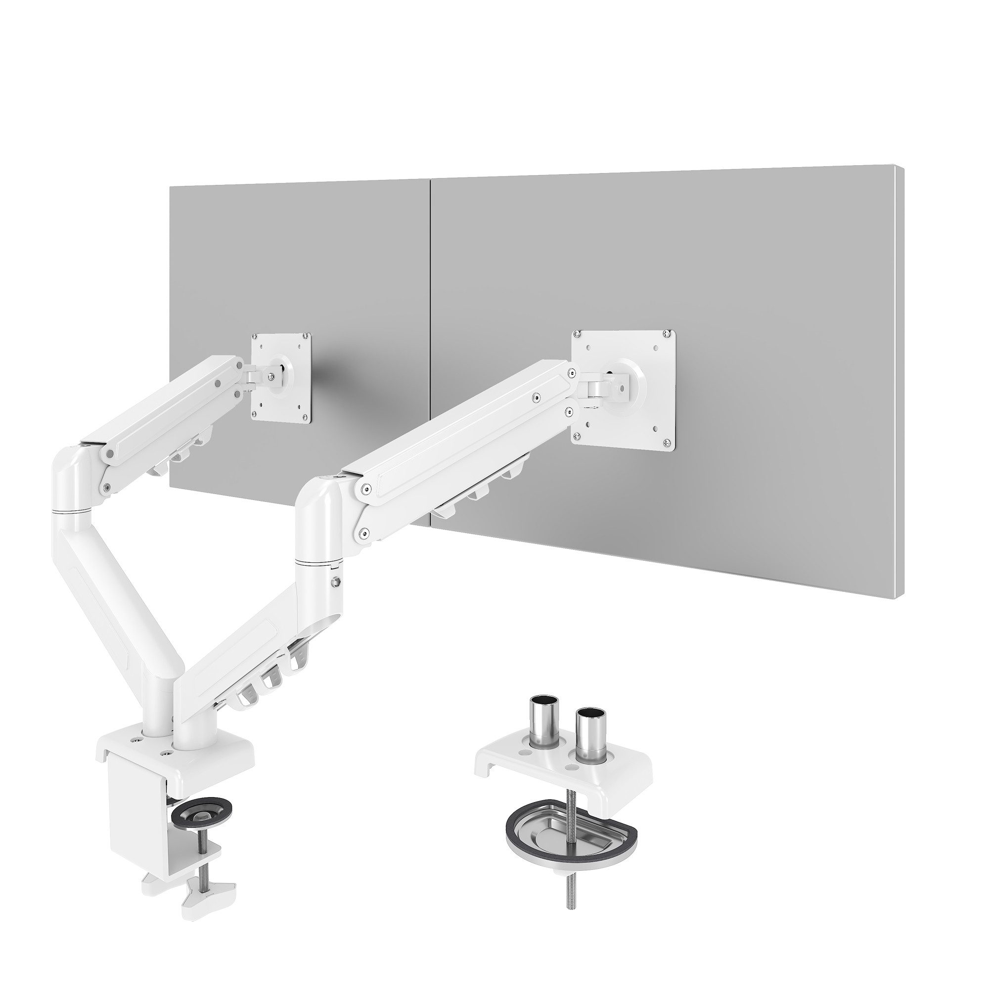 FLEXISPOT Monitorständer Ergonomische Monitorhalterung für Schreibtisch, flexibel verstellbar, (bis 32 Zoll, VESA 75/100 mm kompatibel, 2-tlg., höhenverstellbar bis 39 cm, ausziehbar bis 50 cm, bis 9 kg je Arm)