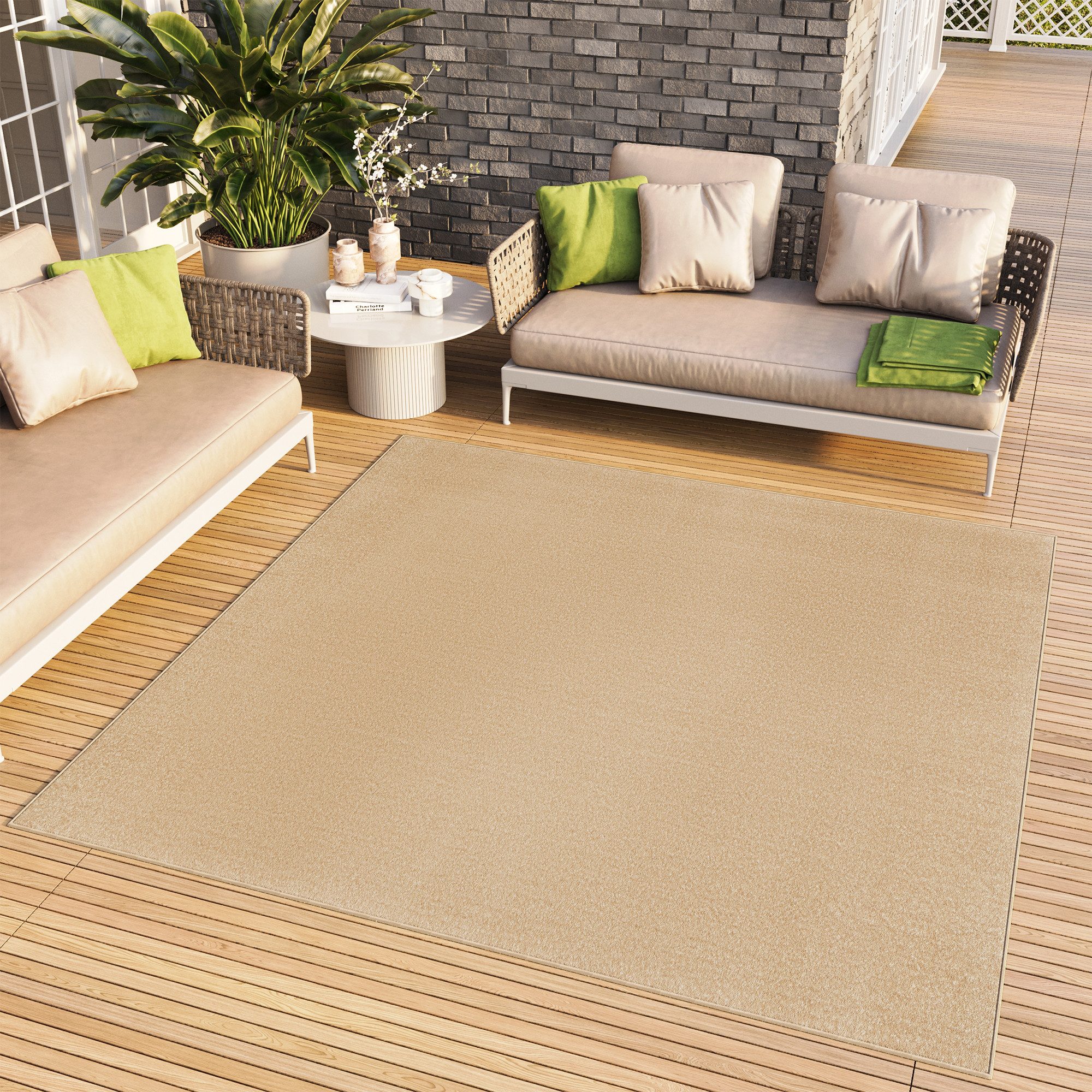 Tapiso Outdoorteppich MONO, quadratisch, Höhe: 6 mm, Wohnzimmer, Schlafzimmer, Indoor, Outdoor