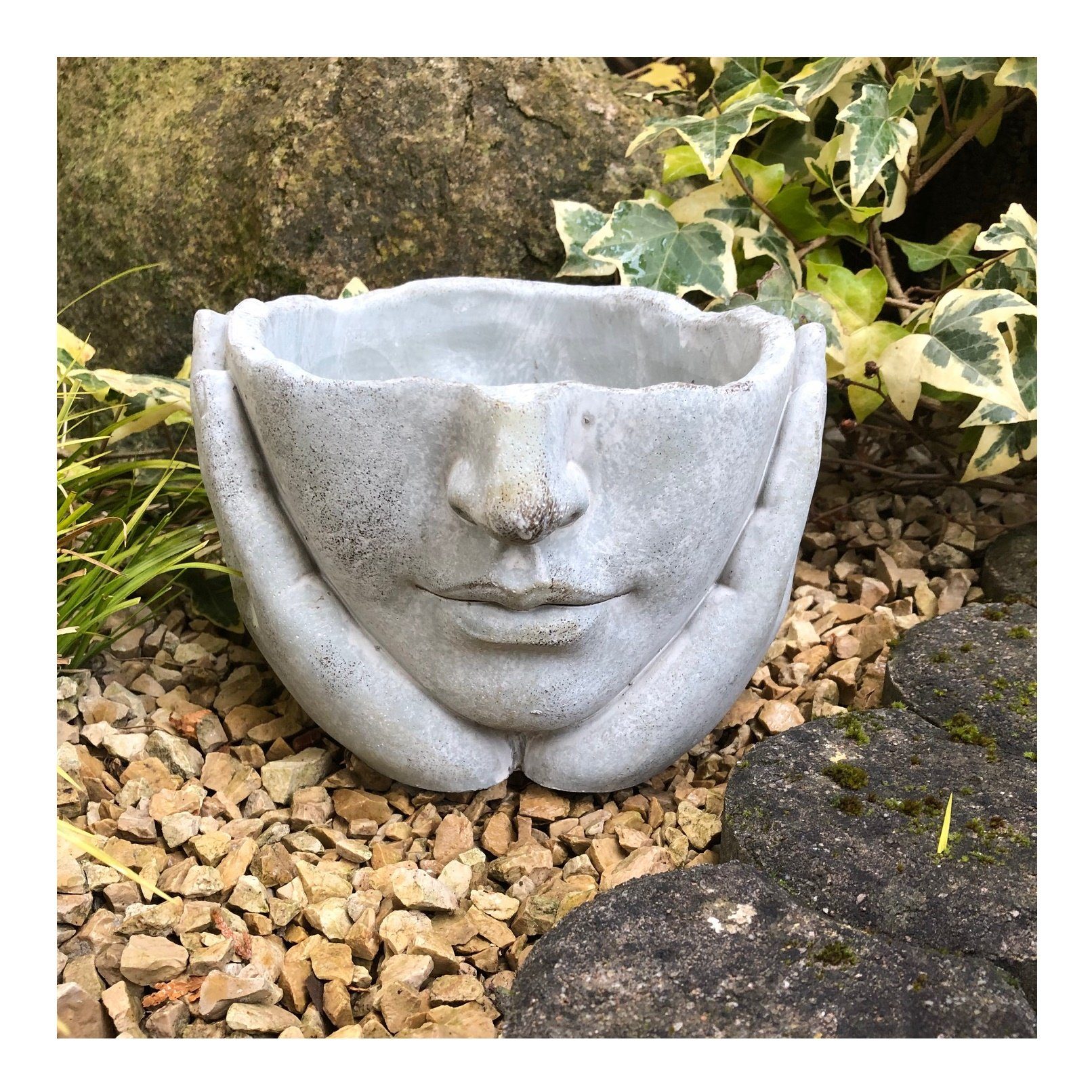 Radami Gartenfigur Pflanztopf Kopf Hand Blumentopf günstig online kaufen