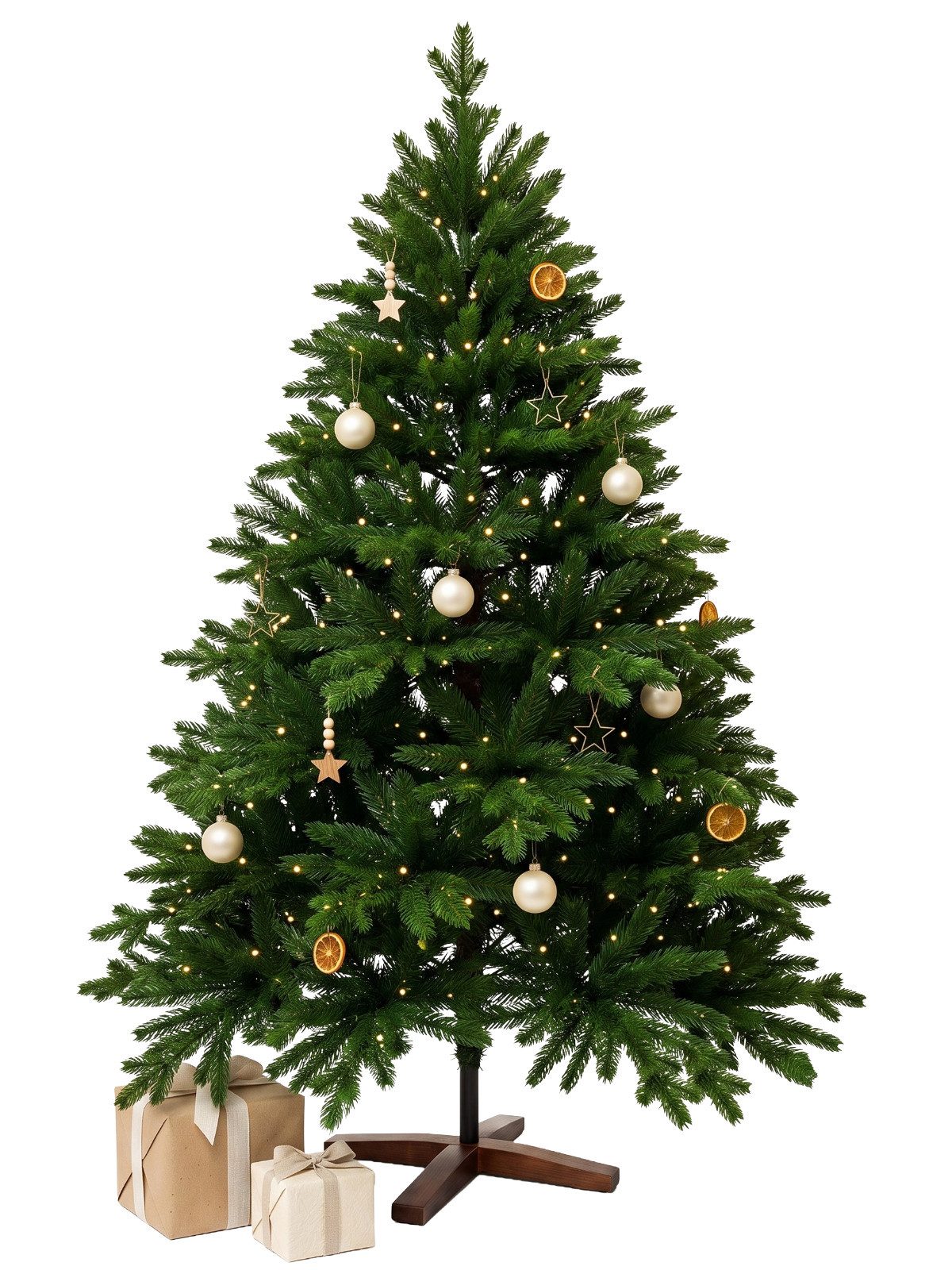 VIVANNO Künstlicher Weihnachtsbaum Polyethylen NORDMANN LED 120 Rund - Led, 97x120 cm