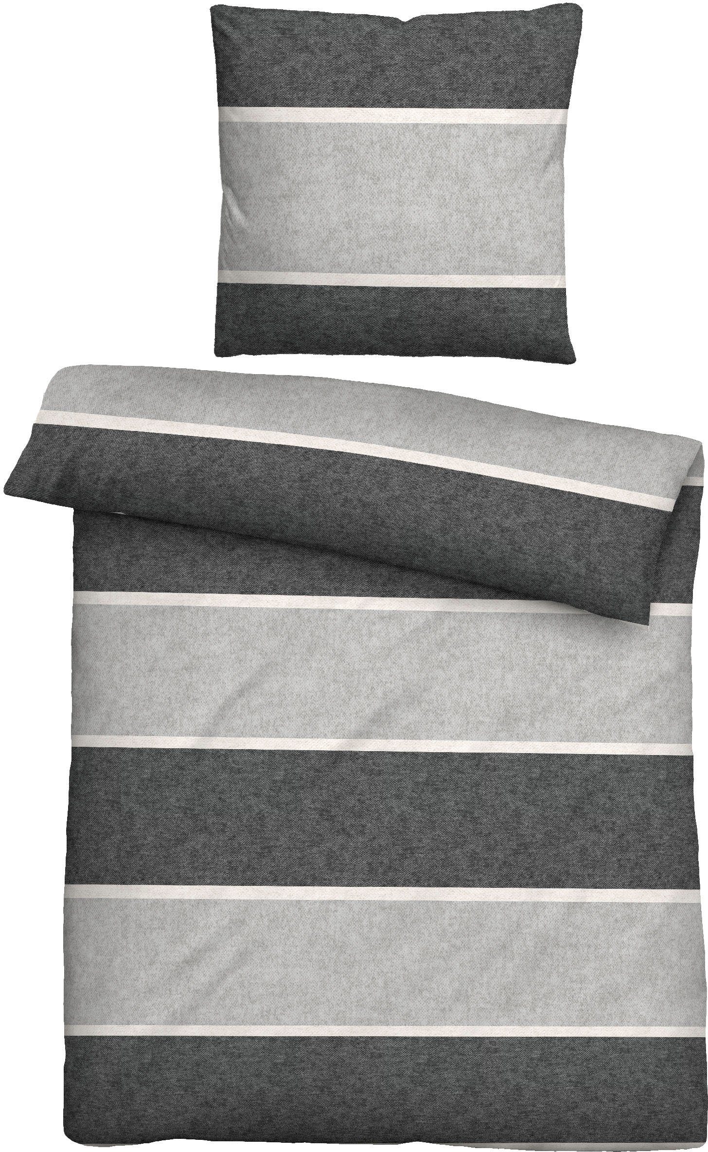 Biberna Bettwäsche Jonas, Flanell, 2 teilig, günstig online kaufen