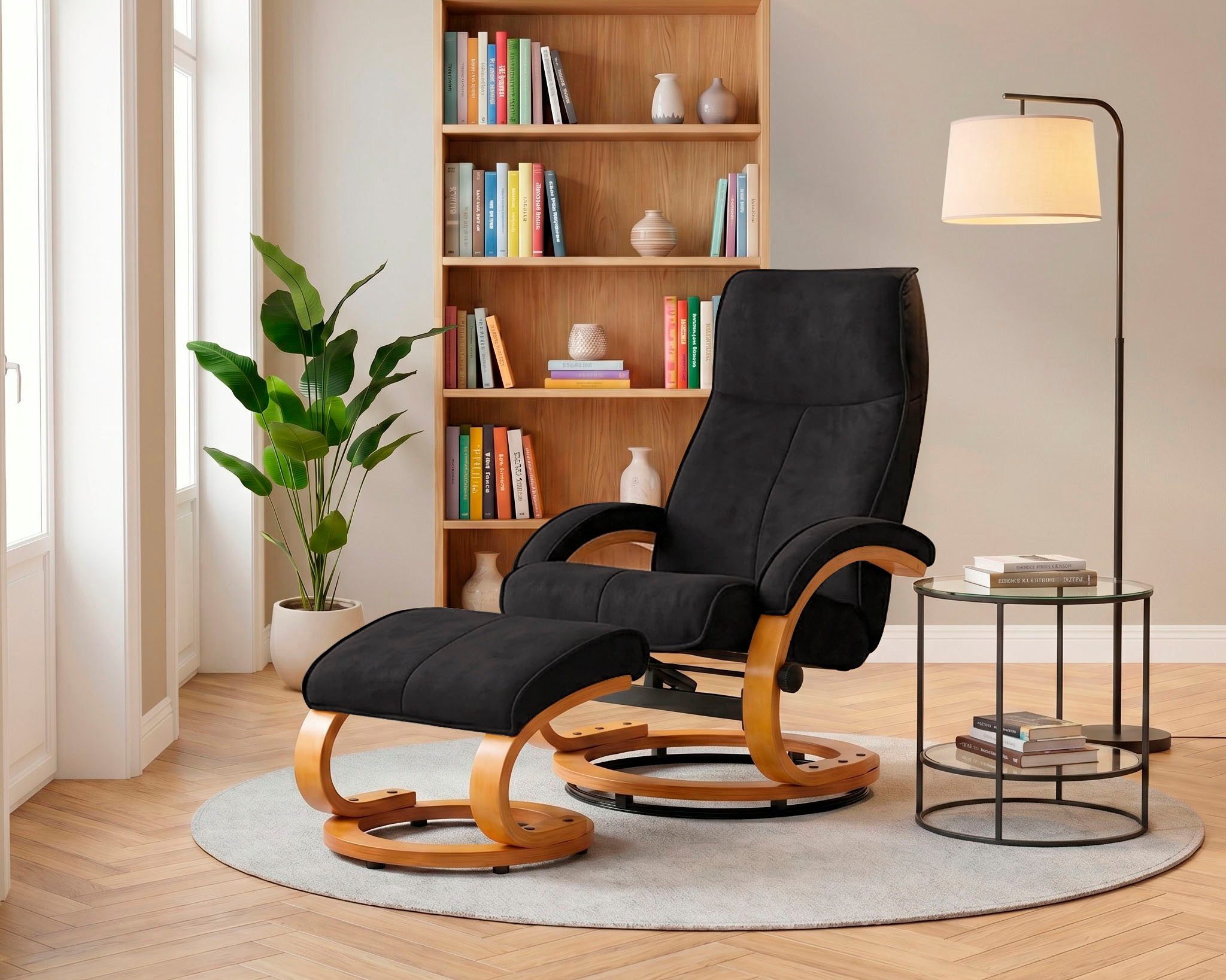 OTTO home Relaxsessel mit Hocker PARIS Microfaser - OTTO. Verlässliche Qualität. (Set, 2-St., bestehend aus Sessel und Hocker), Relaxfunktion, Dreh- und Kippfunktion, Unser Dauertiefpreis