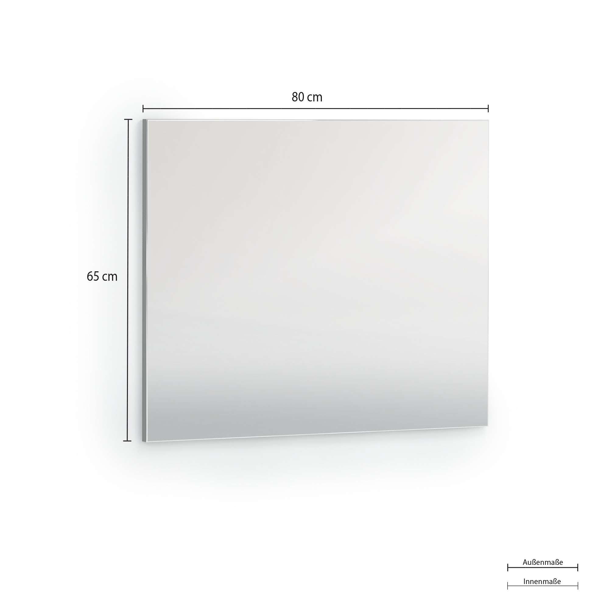 Home affaire Garderobenspiegel Tanko, Spiegel, Garderobenspiegel, 1-St., Made in Italy, hochkant oder quer montierbar, 80x65x2 cm