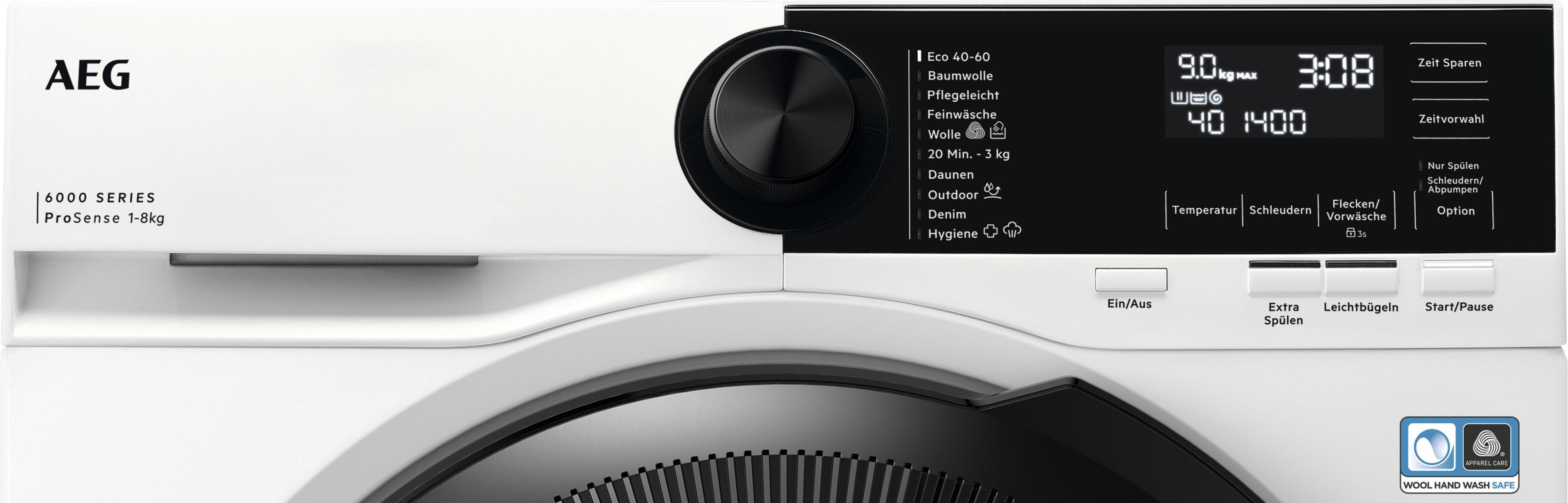 AEG Waschmaschine 6000 ProSense® LR6A65480, 8 kg, 1400 U/min, Hygiene-Programm mit Dampf: Entfernt zuverlässig Viren und Bakterien