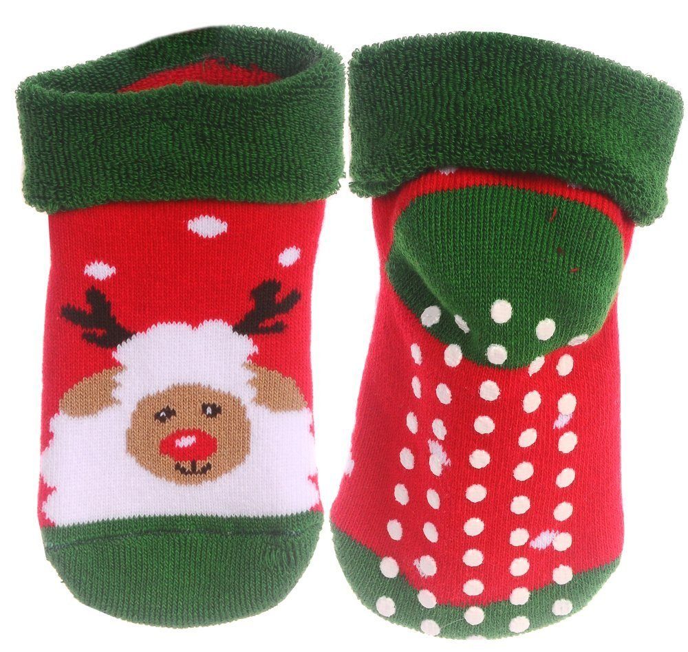 Martinex Socken Socken Baby Kleinkinder Weihnachten Weihnachtssocken Antirutschsocken