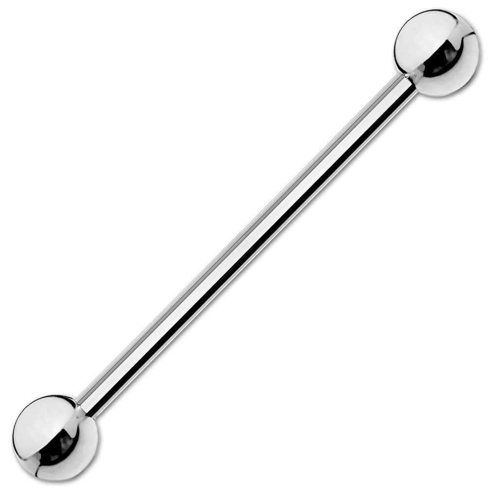 viva-adorno Piercing-Set Barbell Piercing Stab Industrialpiercing Ohrpiercing Cartilage Stecker (1-tlg), Edelstahl 1,6 x 38 x 5mm Silber