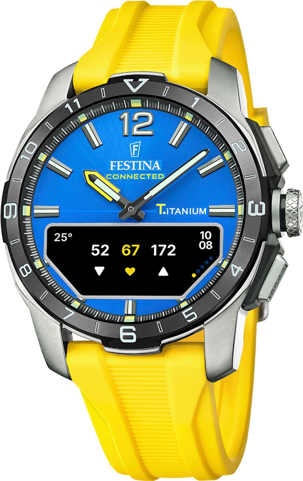 Festina Connected D Smartwatch, Quarzuhr, Armbanduhr, Herrenuhr, Schrittzähler, Weltzeit, Stoppfunkt.