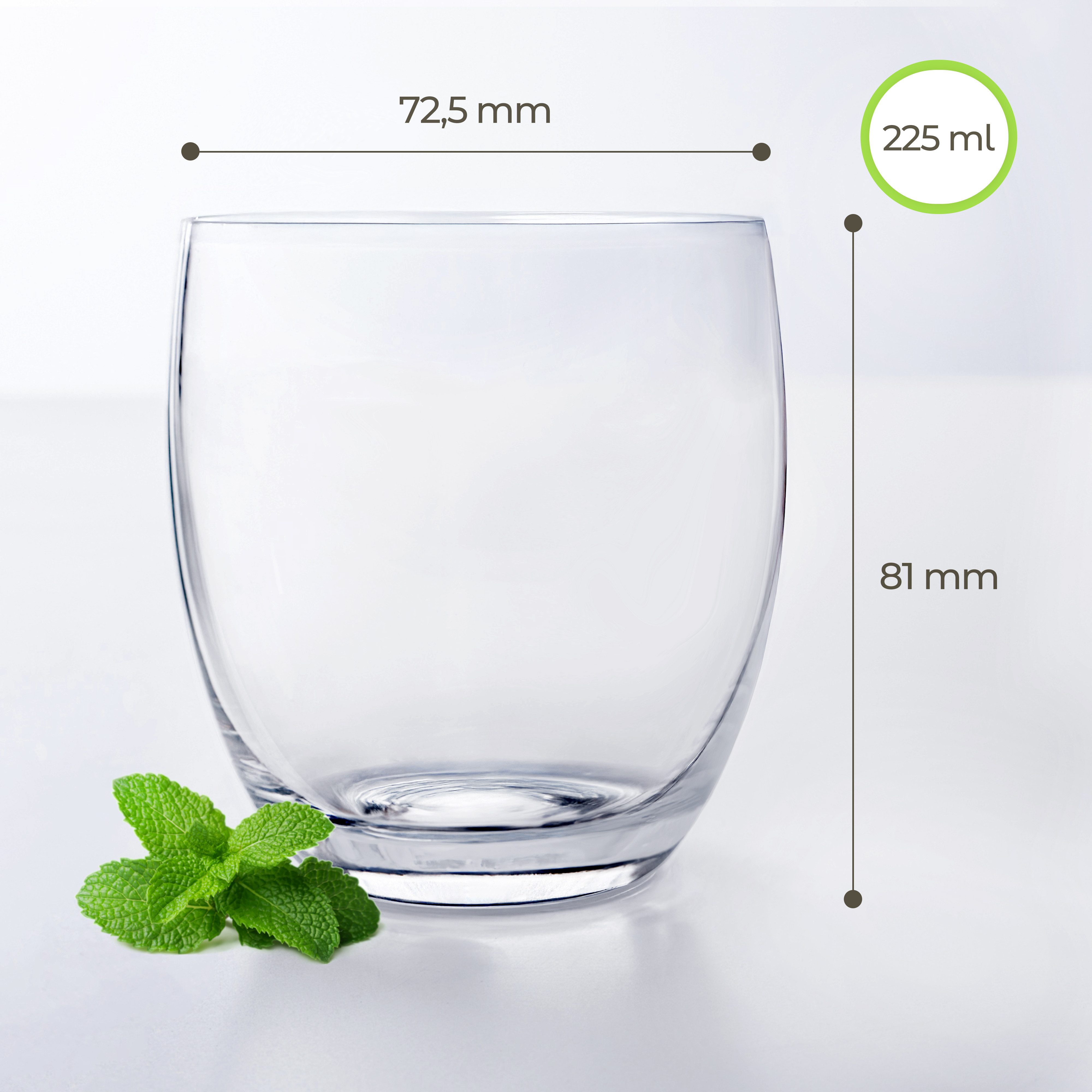 KONZEPT Dessertschale Dessertgläser Set aus Glas, große Gläser für Nachtisch, (6-tlg), glas, 225 ml