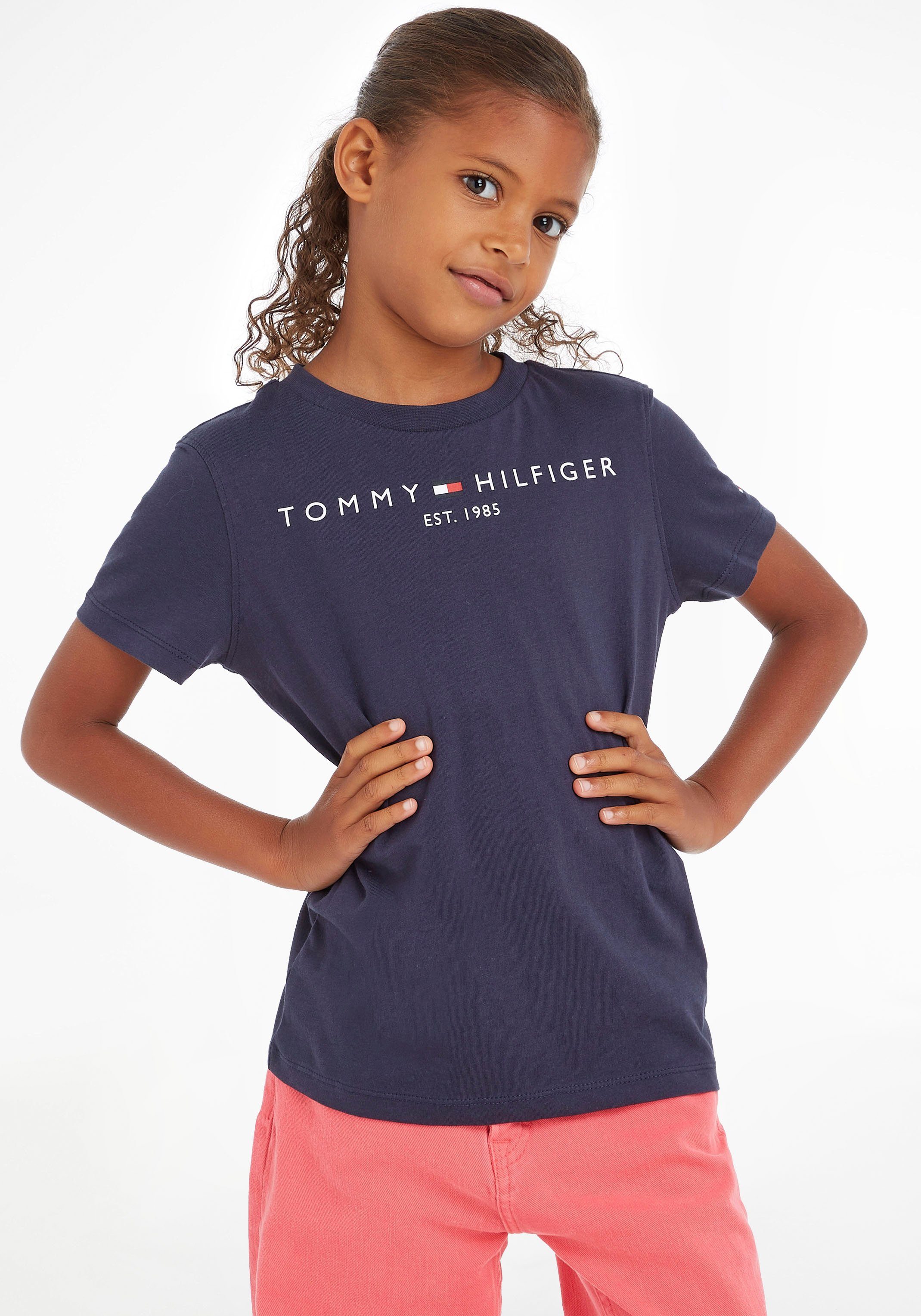 Mädchen Junior MiniMe,für Kinder T-Shirt Hilfiger Tommy Jungen Kids TEE und ESSENTIAL