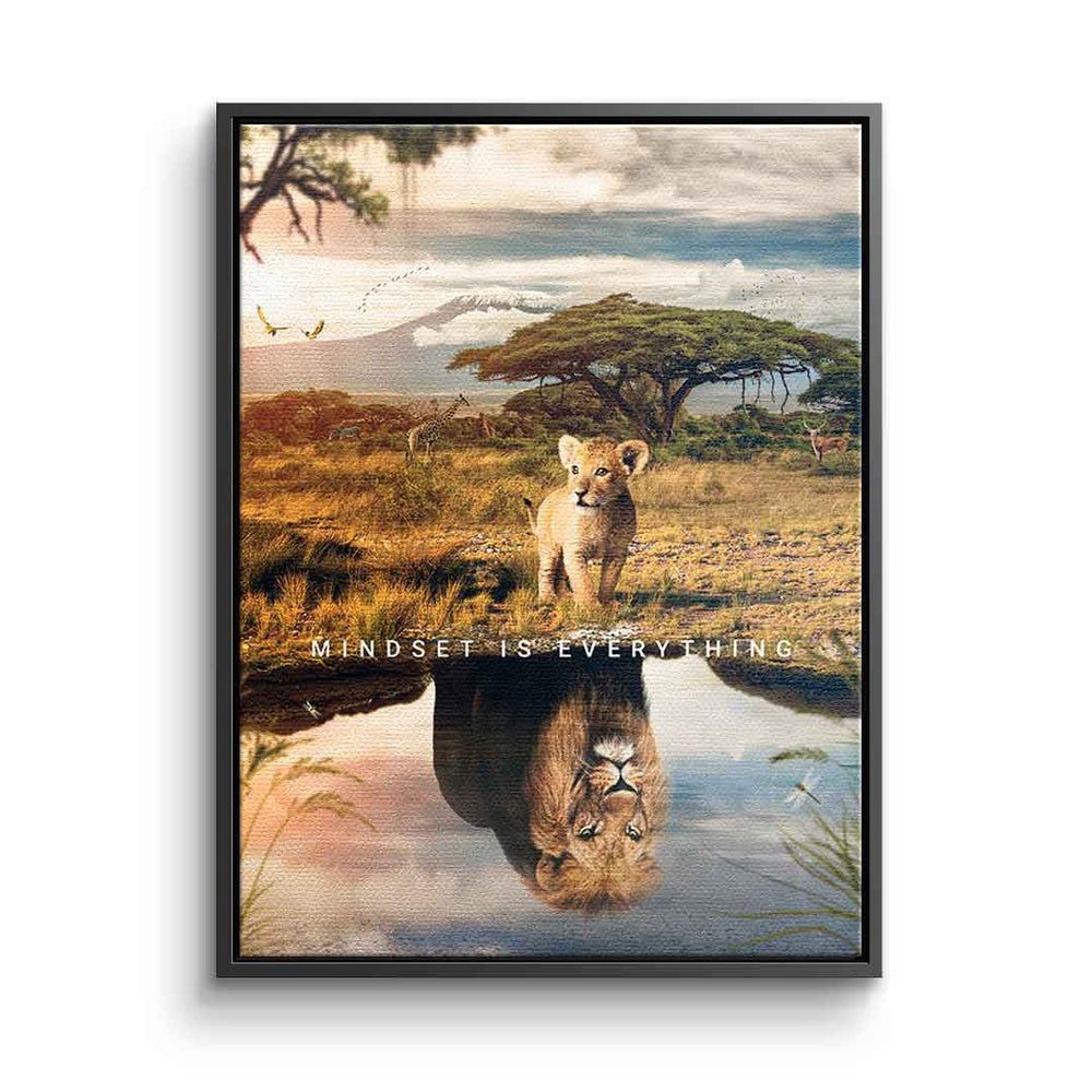 DOTCOMCANVAS® Wandbild Mindset is everything #Africa - Marktplatz, Wandbild Mindset is everything Africa Spruch Motivation Inspiration