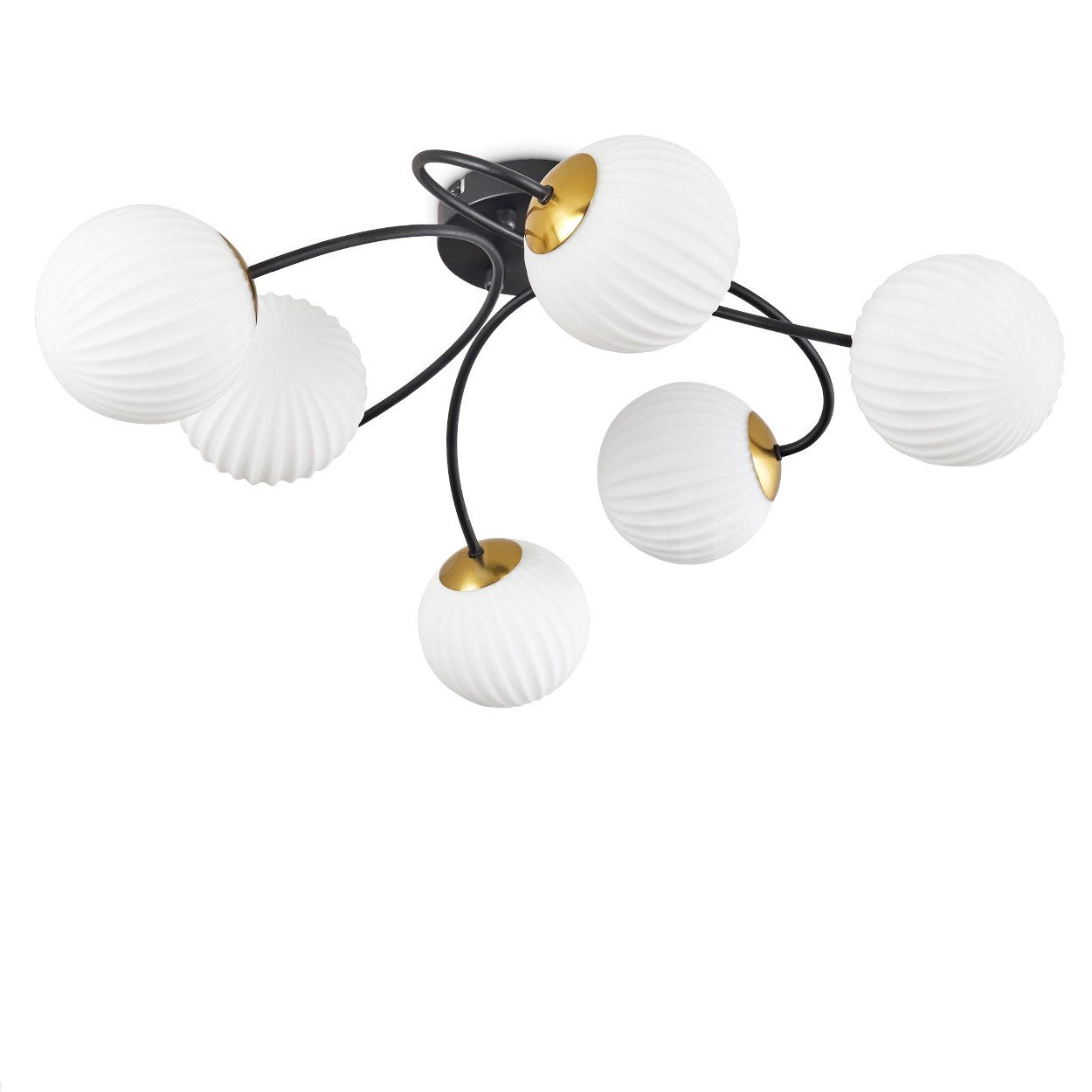hofstein Deckenleuchte Deckenlampe aus Metall/Glas in günstig online kaufen