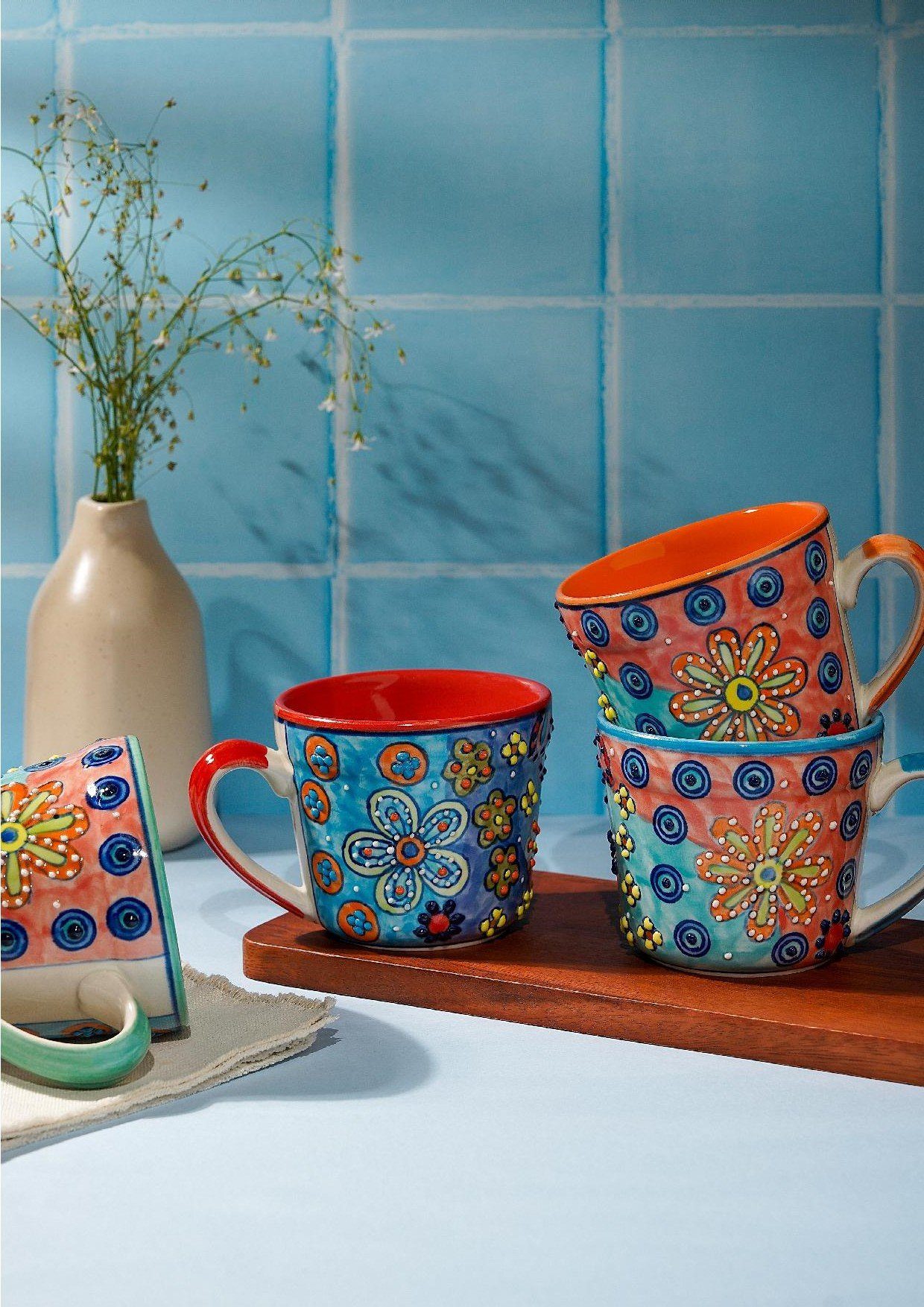 set/2 Keramik aus Kaffeetasse Tasse handbemalt Gall&Zick GZ-3401