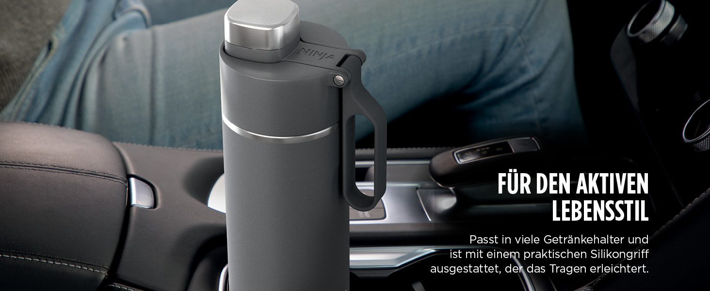 NINJA Isolierflasche Ninja Thirsti Reiseflasche – 530 ml DW1801EUU / 700 ml DW2401EUU, Getränke bleiben 24 Stunden kalt, 12 Stunden heiß, Eis hält 2 Tage – Bild 4 von 5