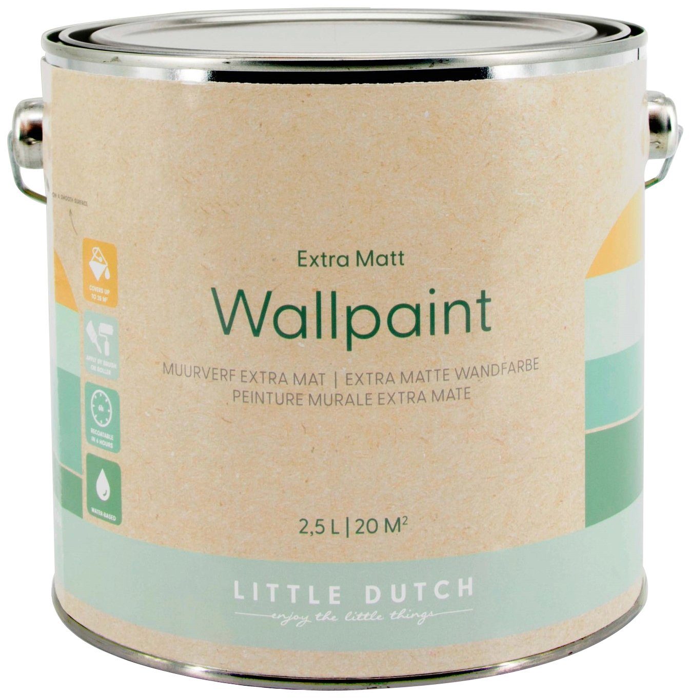 LITTLE DUTCH Wandfarbe Wallpaint, extra matt, hochdeckend und waschbeständig, für Kinderzimmer geeignet Faded Olive Grün