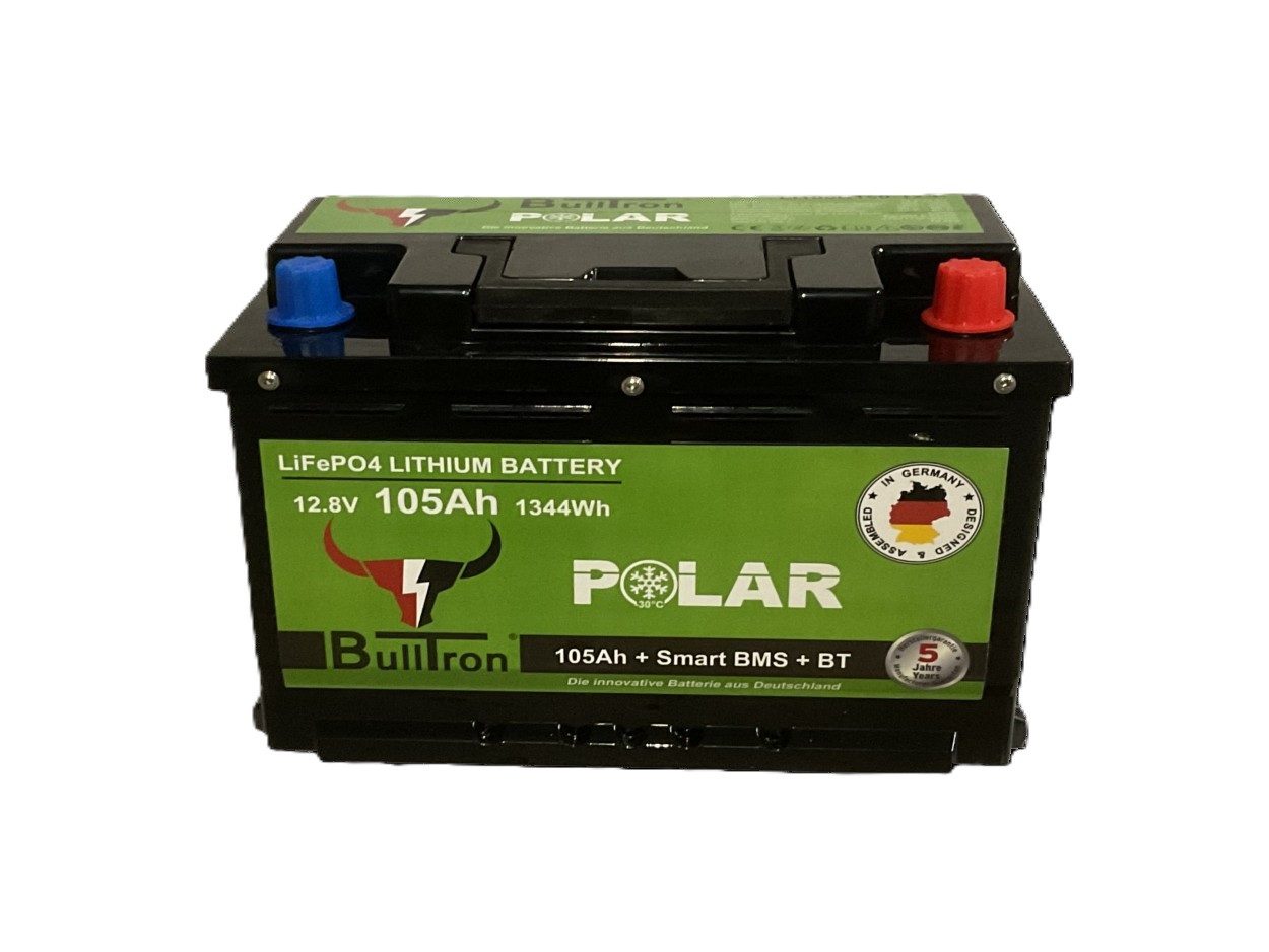 BullTron BullTron 105Ah 12,8V Polar LiFePO4 Akku Smart BMS BluetoothApp Heizung Batterie
