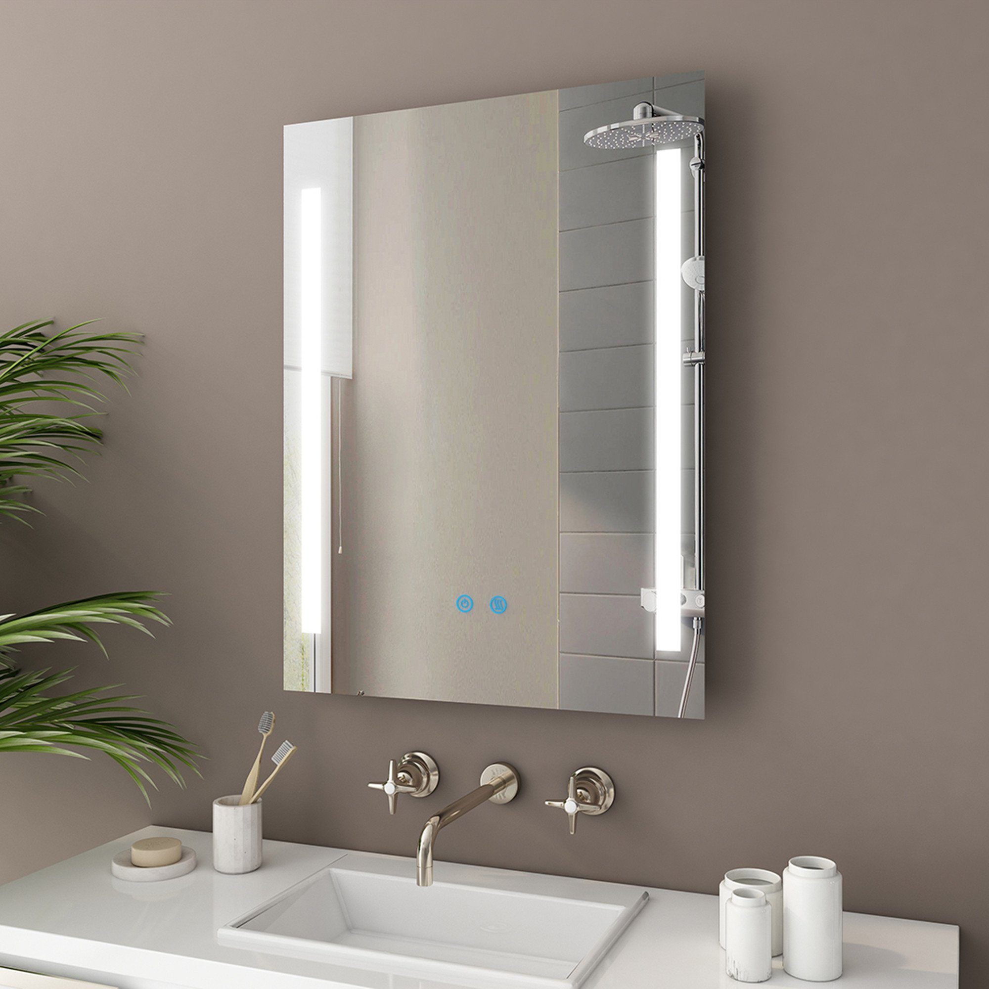 IMPTS Badspiegel »LED Badezimmerspiegel mit Beleuchtung Touchschalter«,  IP44,Dimmbar