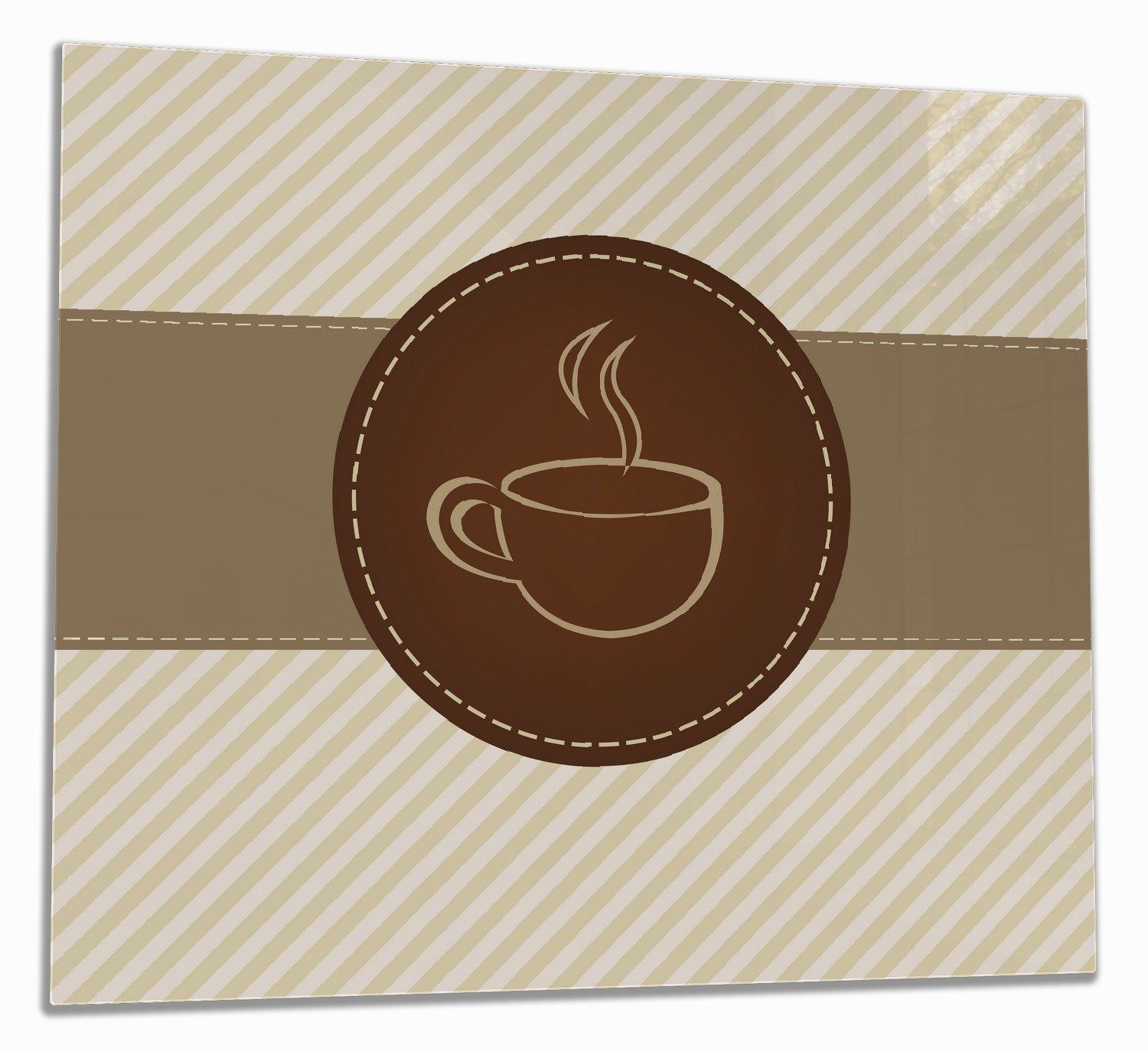Wallario Herd-Abdeckplatte Kaffee-Menü inkl. ESG-Sicherheitsglas, Kaffee, Logo - tlg., (Glasplatte, Symbol 1 Größen Noppen), für 5mm verschiedene