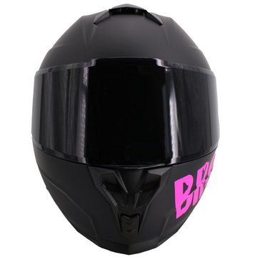 Broken Head Motorradhelm BeProud Pink (mit schwarzem und klarem Visier), inklusive 2 Visieren