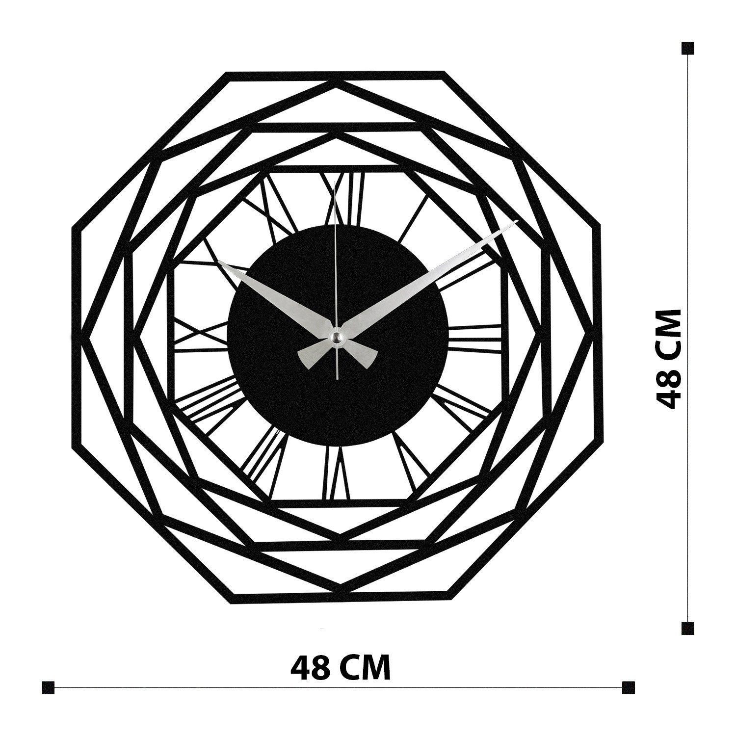 Wallity Wanduhr 100% METAL (Thickness: 1,2mm), 48 x 48 cm Z1412