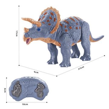 Esun Spielfigur Ferngesteuerter Dinosaurier Spielzeug ab 3 4 5 6 jahre jungen mädchen, (Packung, Komplettset), Dino Spielzeug ab 4 6 jahre mit Gehen und roar