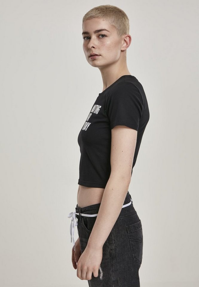 Cropped (1-tlg), For Waiting Tee T-Shirt Ladies Friday MisterTee T-Shirt Damen Cropped