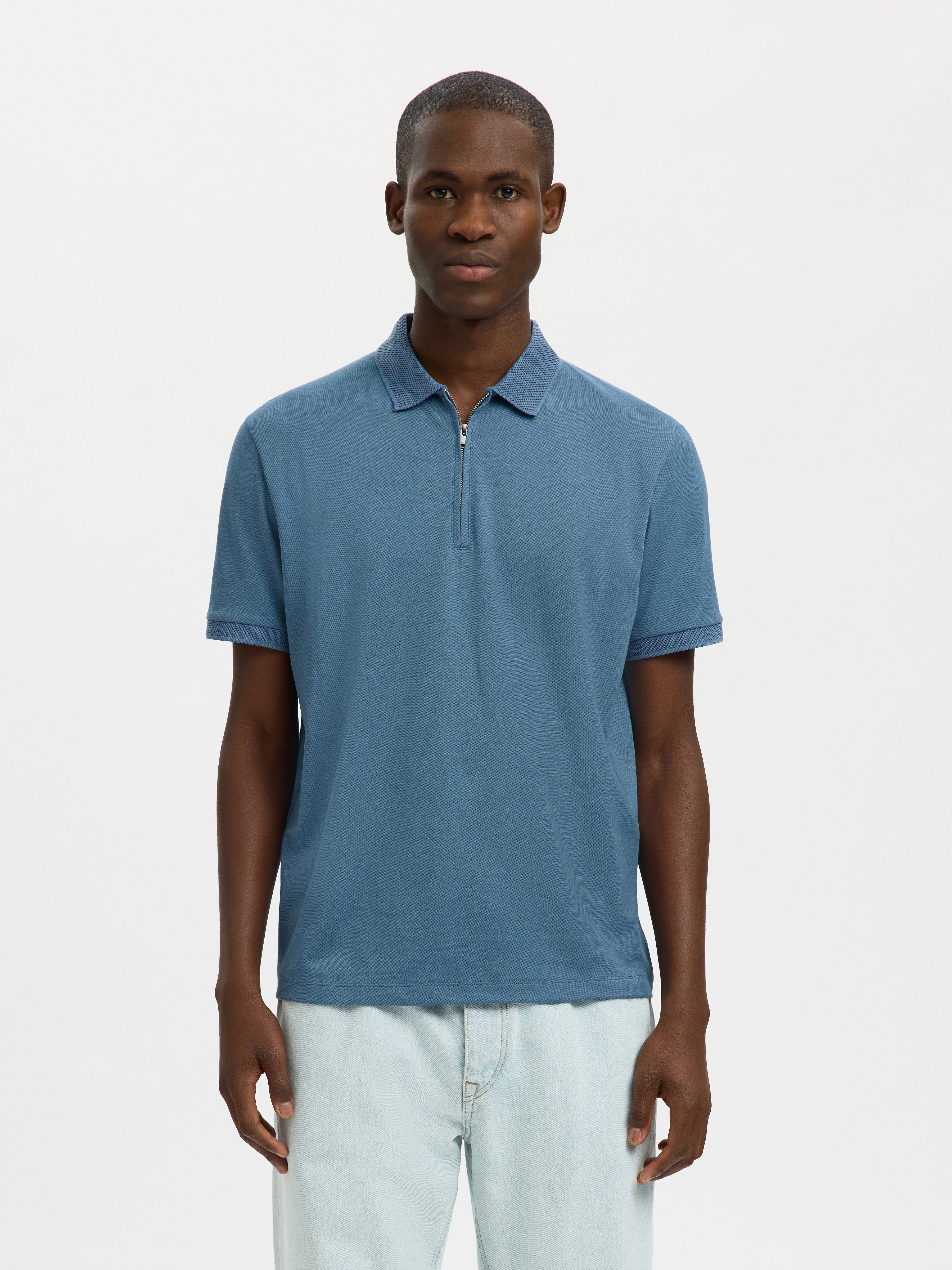 Poloshirt SLHFAVE ZIP SS POLO NOOS