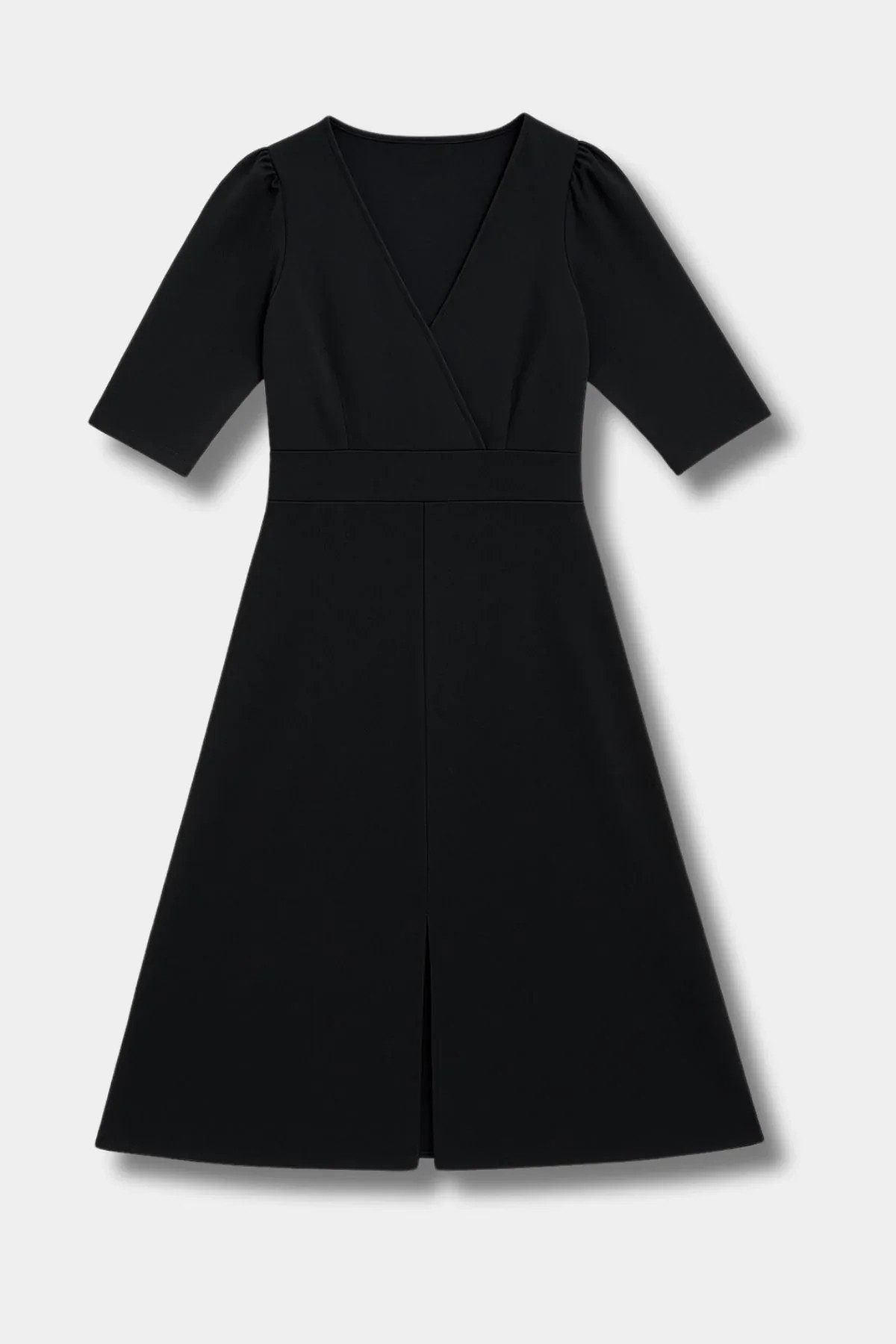 Midikleid Kleid mit V-Ausschnitt und halben Ärmeln