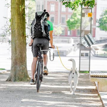 relaxdays Fahrradleine Fahrradleine mit Abstandhalter für Hunde, Stahl