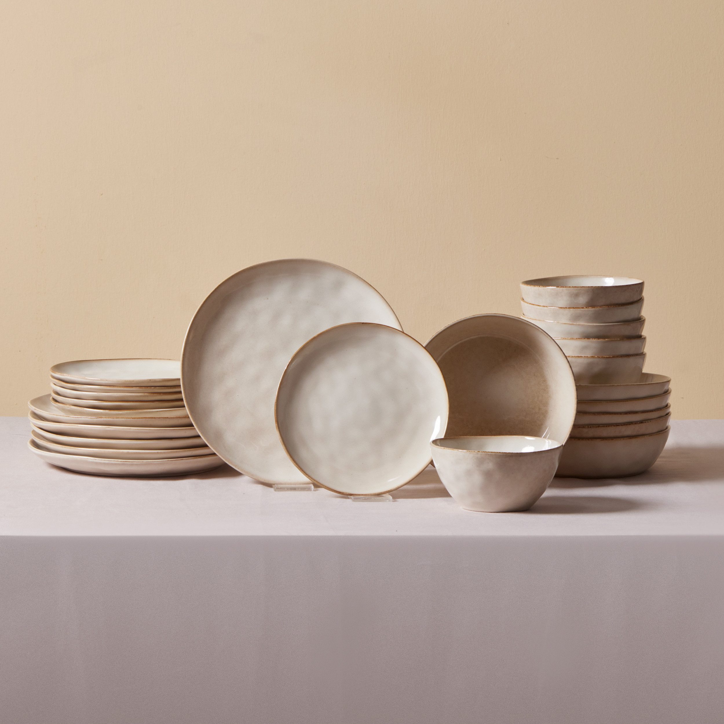 Karaca Geschirr-Set Karaca Aria Beige 24-teiliges Geschirrset für 6 Personen, Teller Set