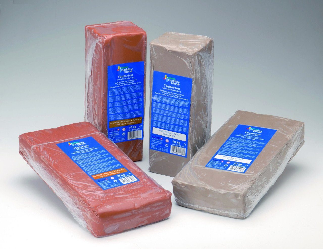 Bastelnaturmaterial Glorex Töpferton 10 kg, weiß, unschamottiert